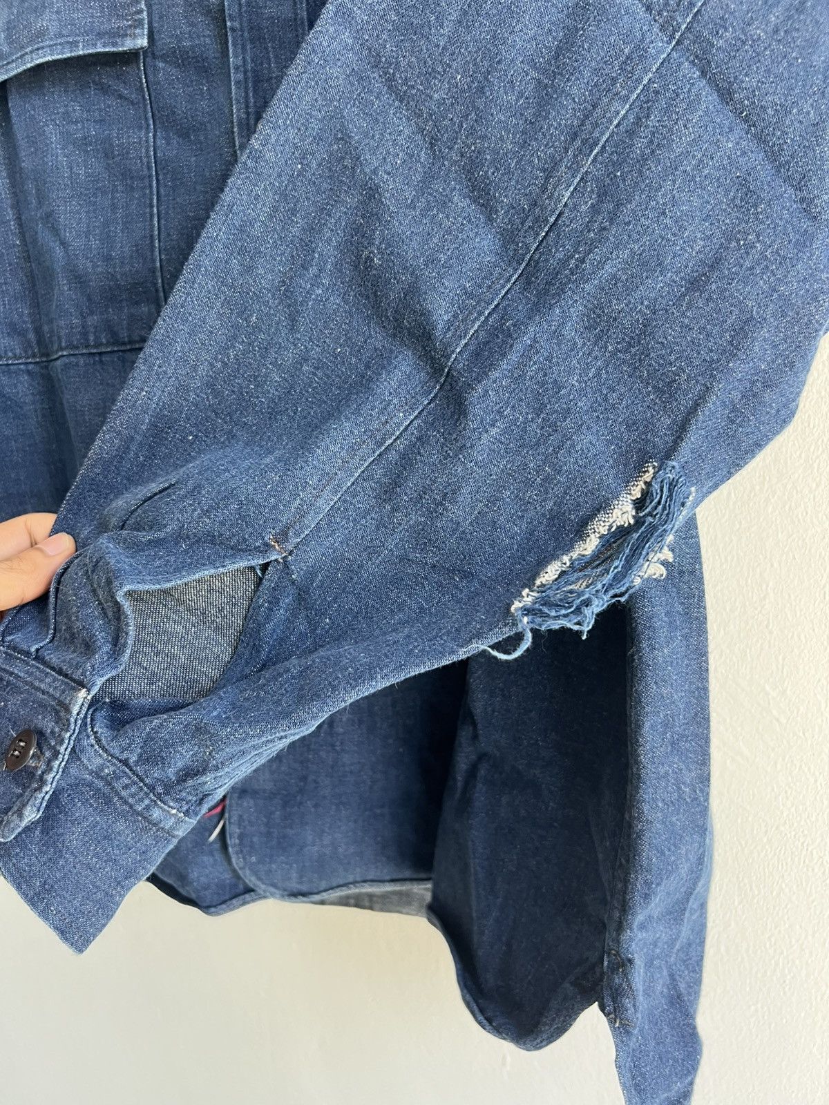 Vintage Vintage 1950s Indigo Dyed Double Flap Pocket Selvaged Jacket Size US L / EU 52-54 / 3 - 12 Thumbnail