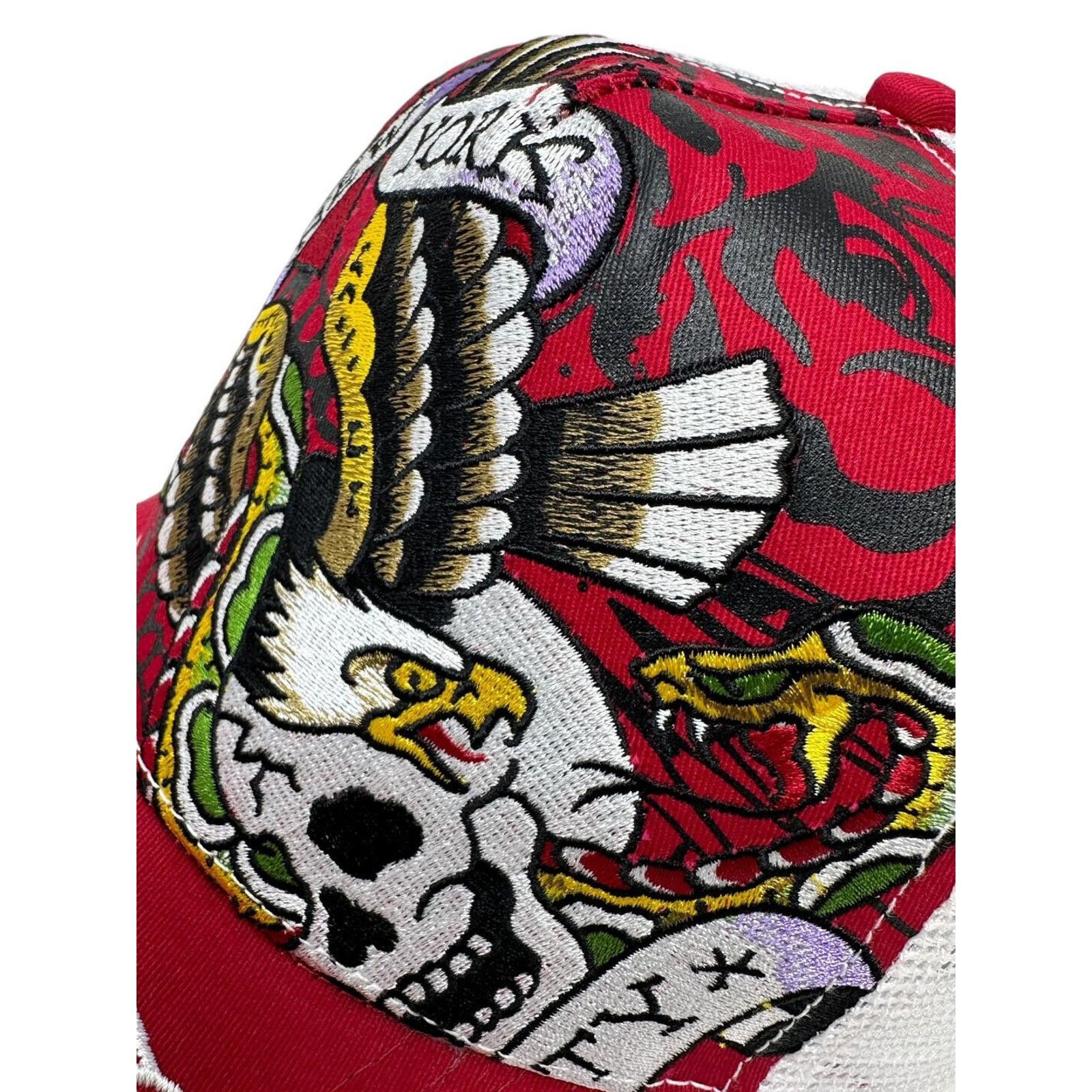 Ed Hardy Ed Hardy Trucker Hat Embroidered Tattoo New York Eagle Cap Size ONE SIZE - 4 Thumbnail
