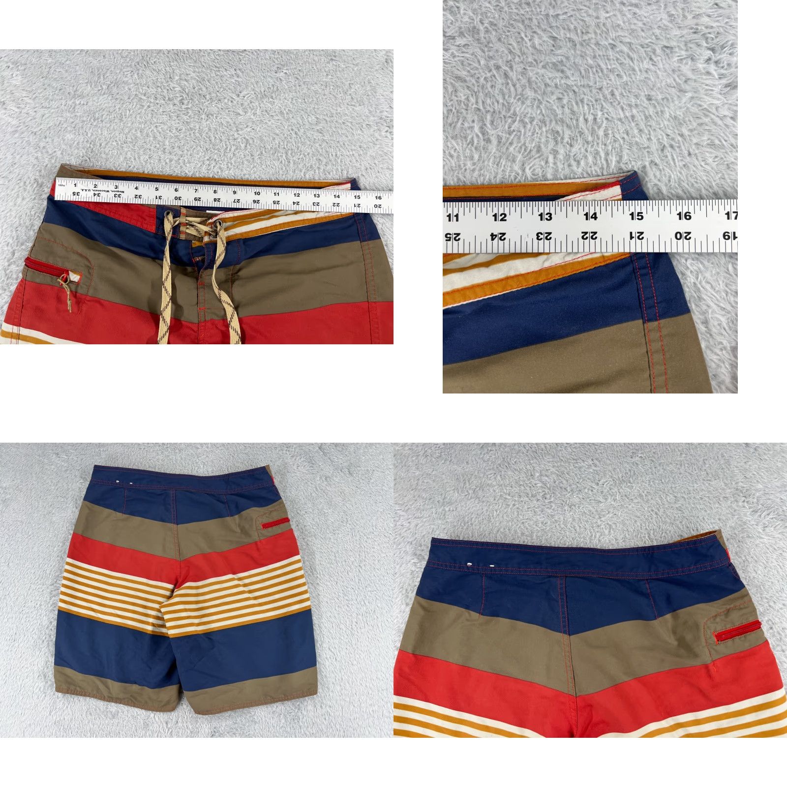 Patagonia Patagonia Board Shorts Mens 31 Blue Red Beige Wavefarer 21" Beach Swim Trunks Pockets | Men's Bottoms Surfing Recreational - Blue Size US 31 - 10 Thumbnail