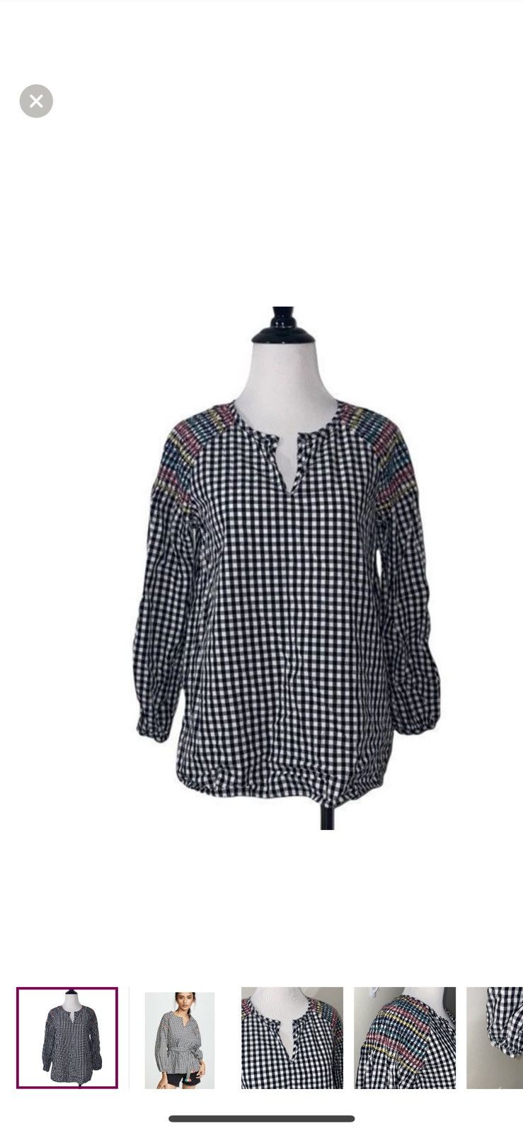 Madewell Madewell XS smocked gingham top Size XS / US 0-2 / IT 36-38 - 1 Thumbnail
