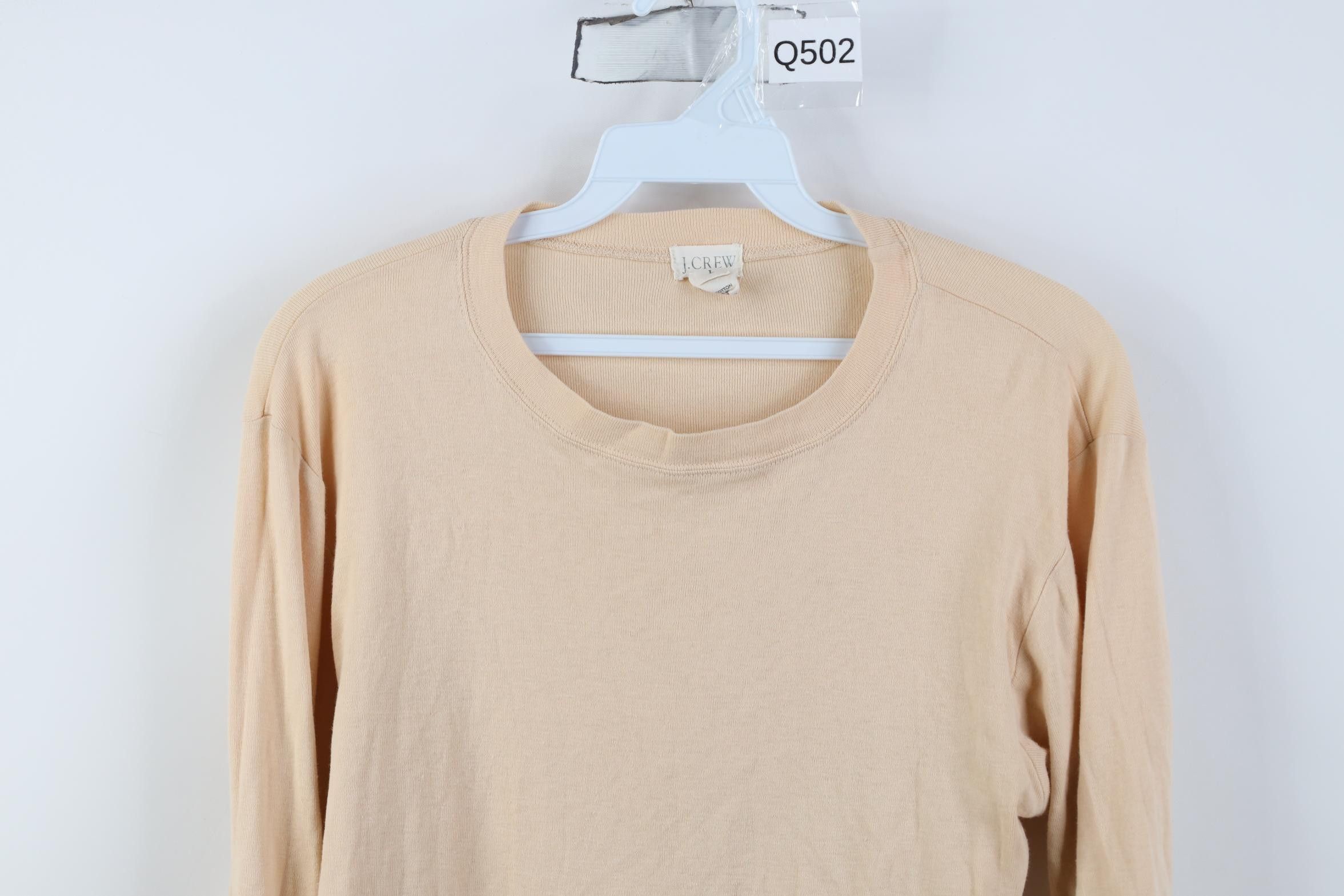 J.Crew Vintage 90s J Crew Cotton Thermal Ribbed Knit T-Shirt Beige Size L / US 10 / IT 46 - 2 Thumbnail