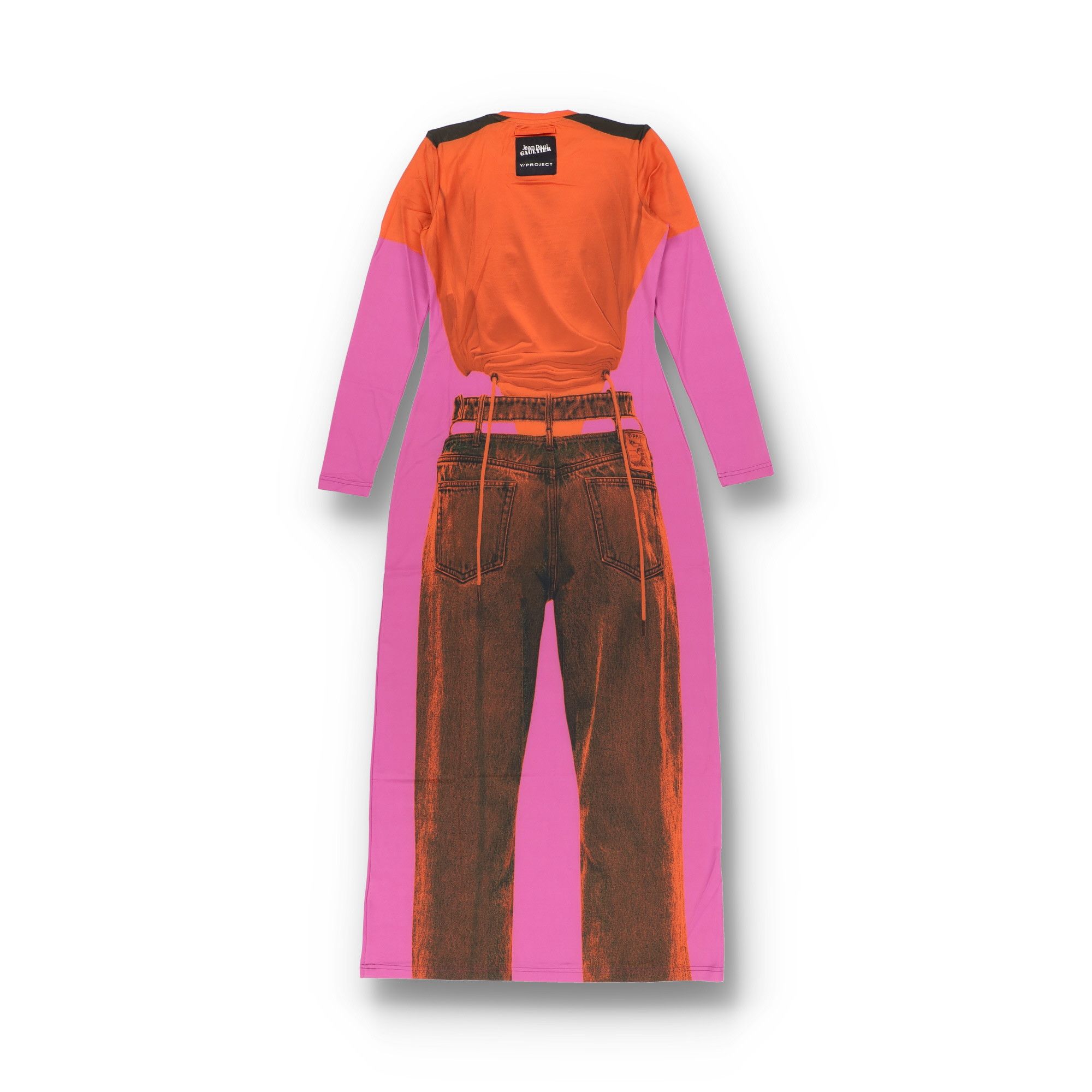 Jean Paul Gaultier × Y/Project Orange Pink Trompe L'oeil Maxi Dress Size XS / US 0-2 / IT 36-38 - 8 Thumbnail