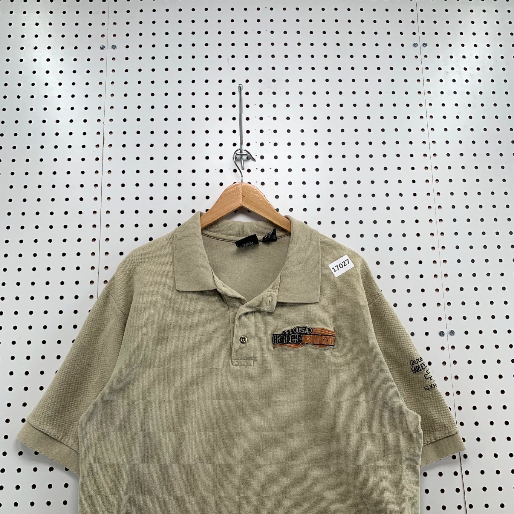 Harley Davidson VINTAGE Harley-Davidson Motorcycle Polo Shirt Brown Large Embroidered USA Made Size US L / EU 52-54 / 3 - 5 Thumbnail