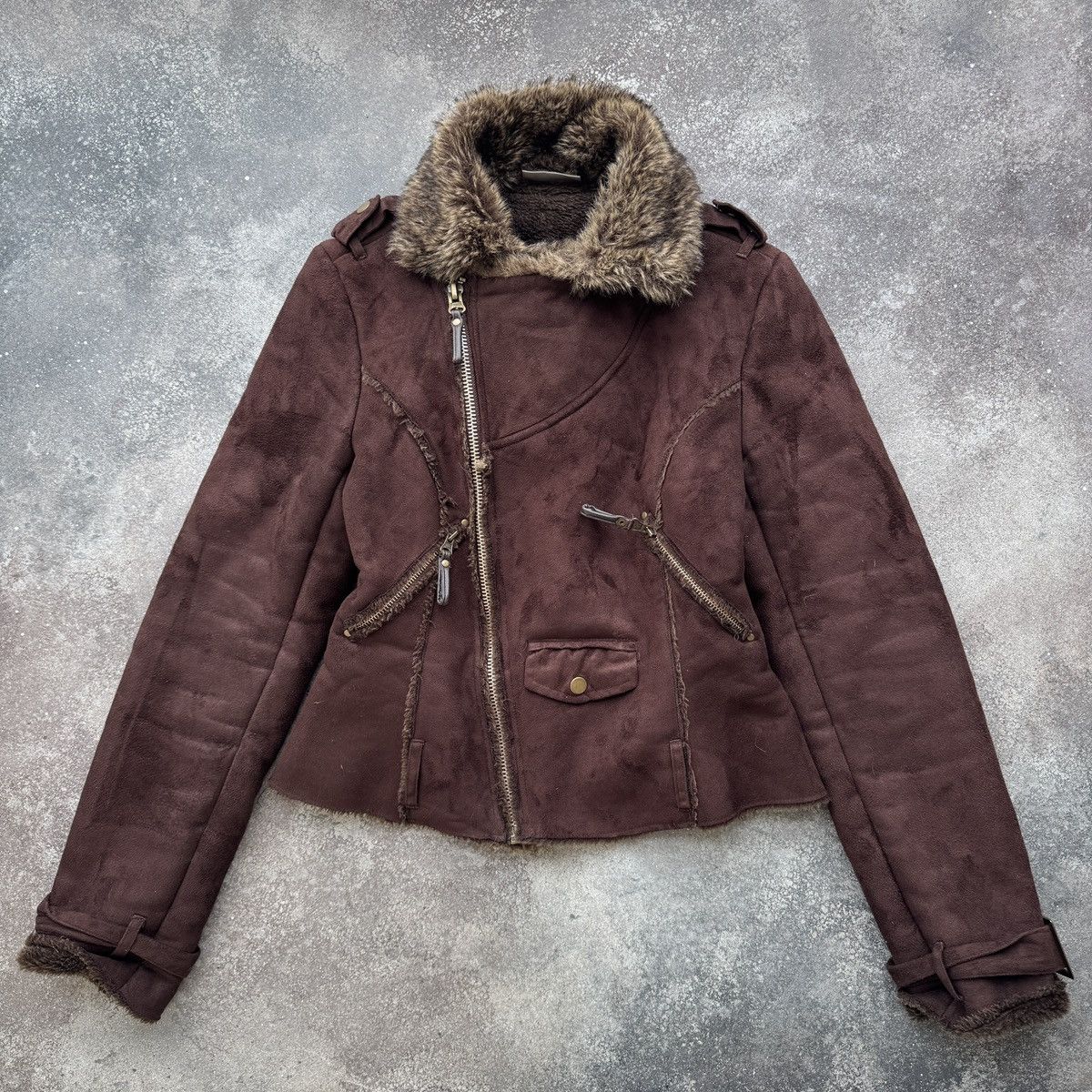 Hysteric Glamour Y2K / Boho Vintage Faux Fur Shearling/Sheepskin Style Jacket Size M / US 6-8 / IT 42-44 - 2 Thumbnail
