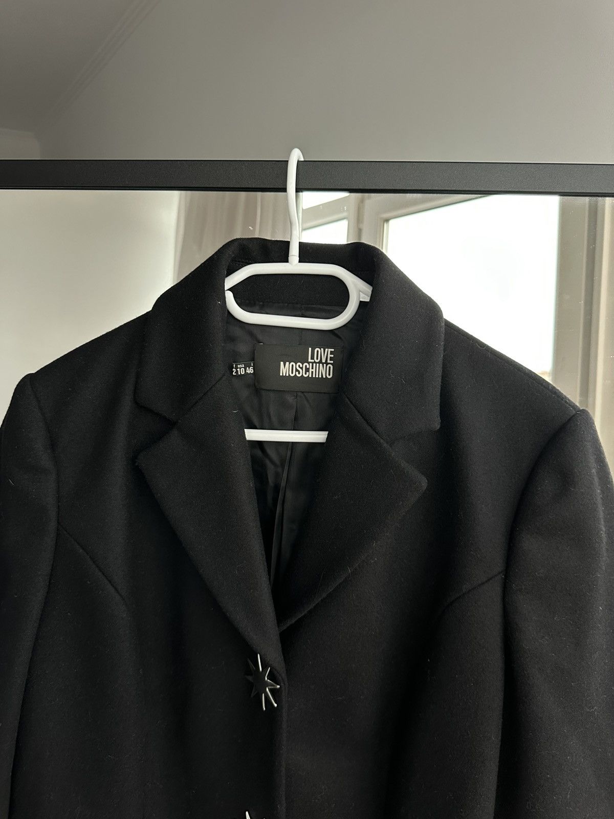 Love Moschino Love Moschino Virgin Wool Coat with Star Metal Buttons Sz L Size L / US 10 / IT 46 - 2 Thumbnail