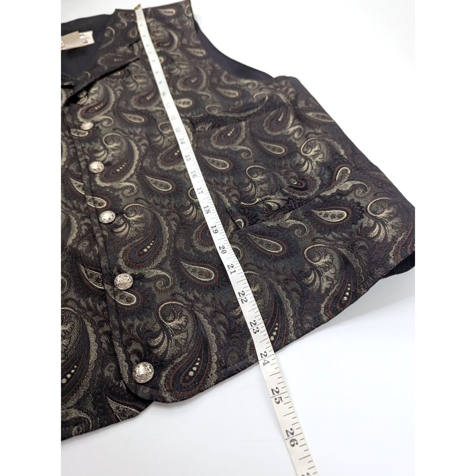 Vintage VINTAGE The Old Frontier Clothing Co Paisley Vest Men's Large Brown Button USA Western 80s Slim Size US L / EU 52-54 / 3 - 4 Thumbnail
