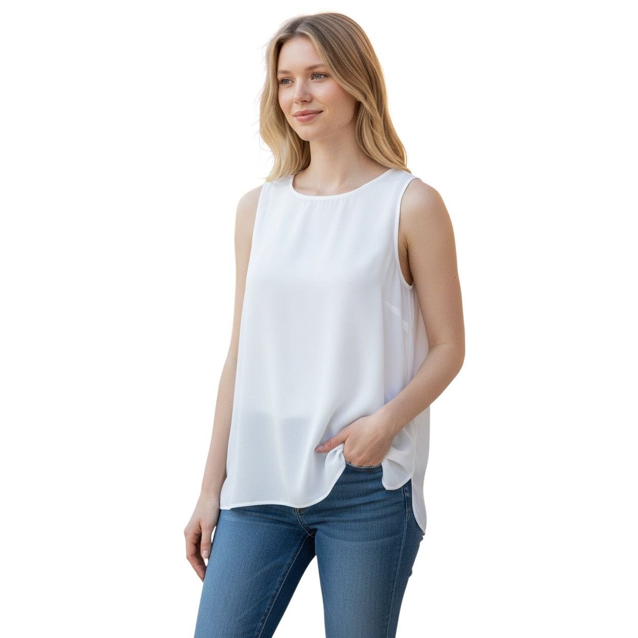 The Unbranded Brand Amazon Essentials Women’s White Tank Top Size Large Size L / US 10 / IT 46 - 1 Thumbnail