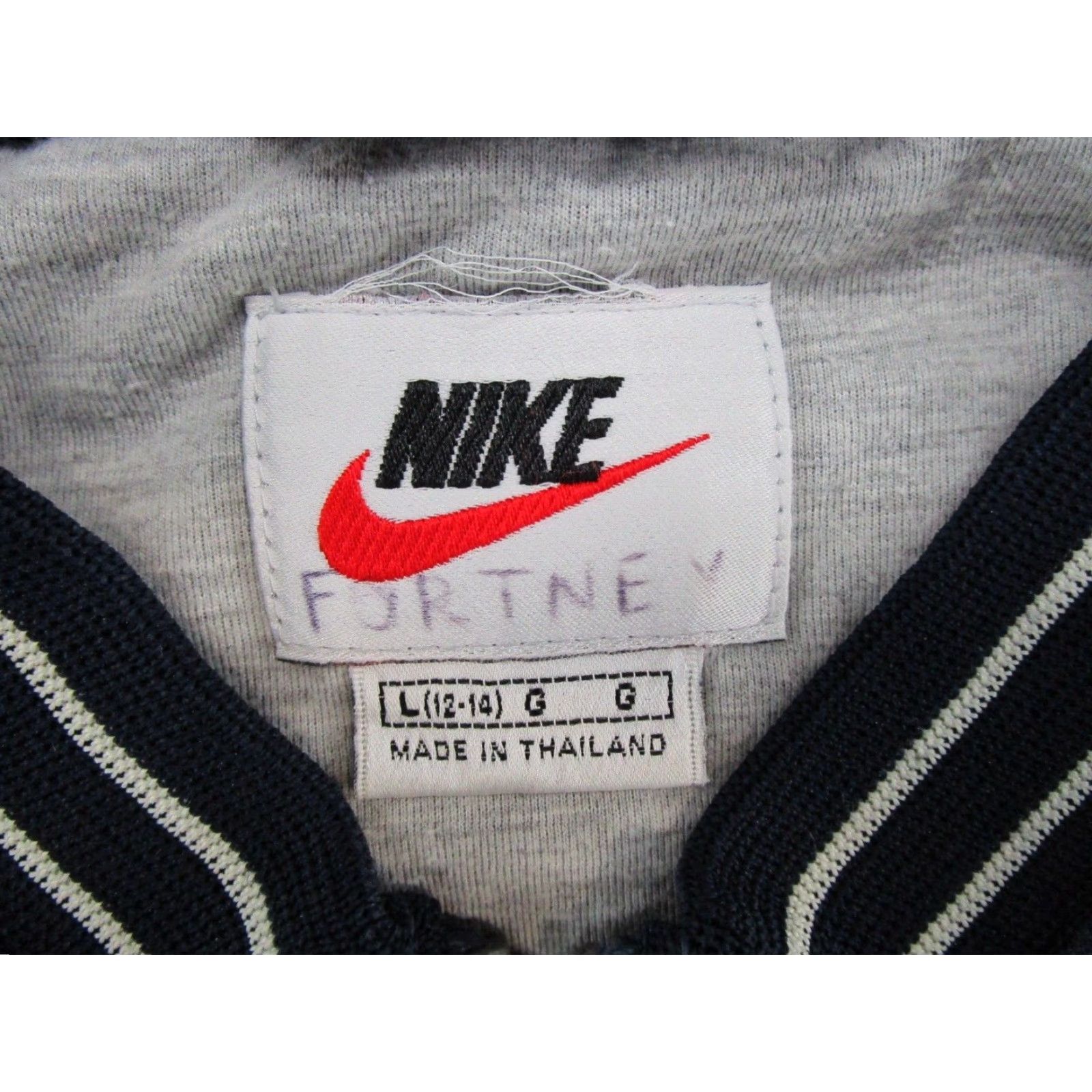 Nike VINTAGE Nike White Tag Women’s Full Zip Windbreaker Jacket Navy Blue 90s Size L Womens Size L / US 10 / IT 46 - 2 Thumbnail