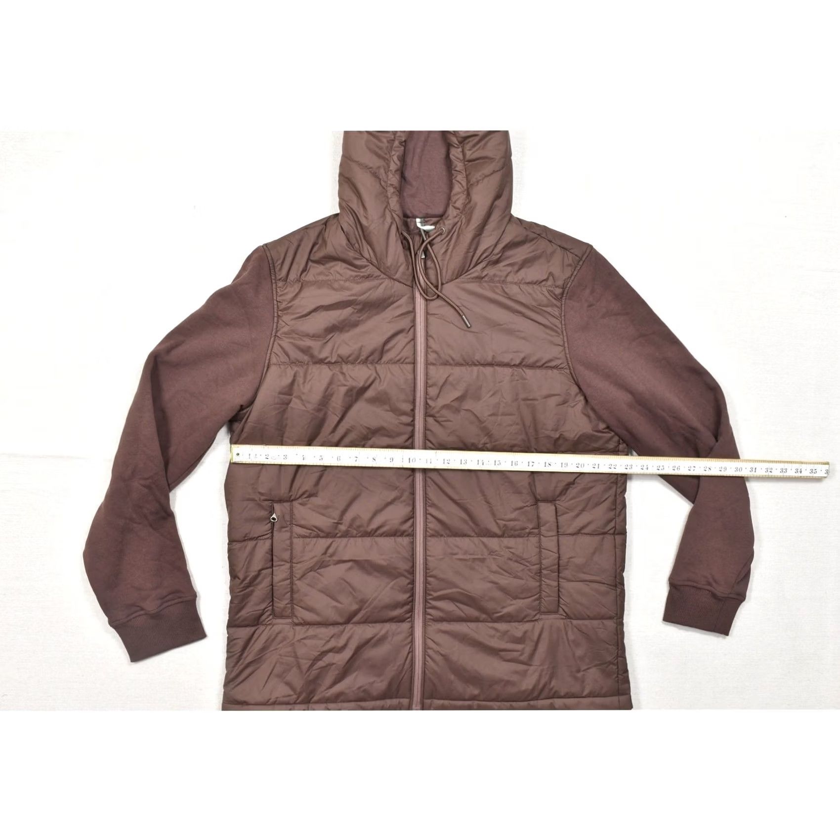 Tentree Jacket Mens 1XL Brown Quilted Hybrid Full Zip Hoodie Puffer Repreve New, Men's — image 2 of 6