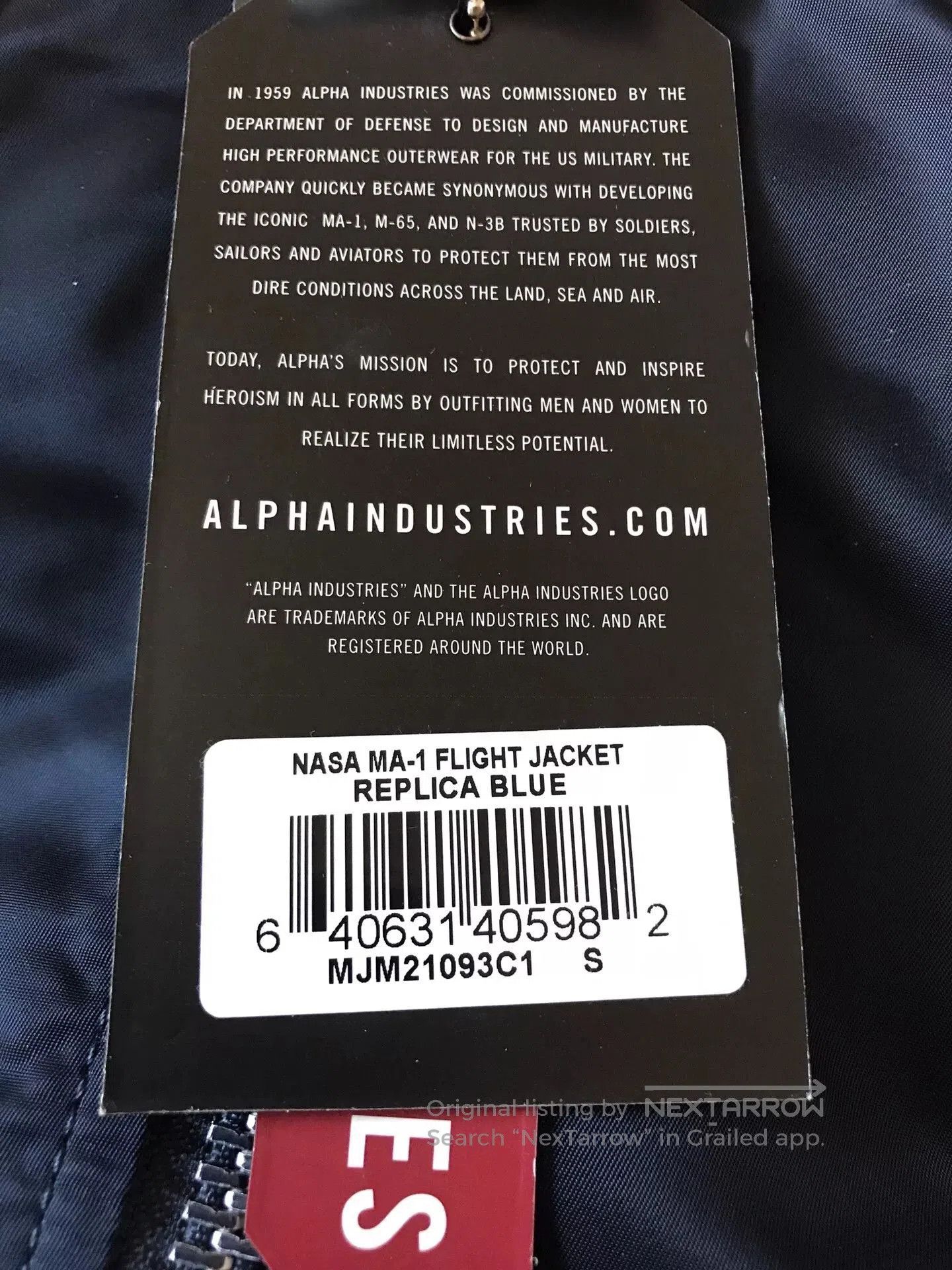 Alpha Industries Alpha MA1 Navy Blue NASA Jacket. Size US S / EU 44-46 / 1 - 8 Thumbnail