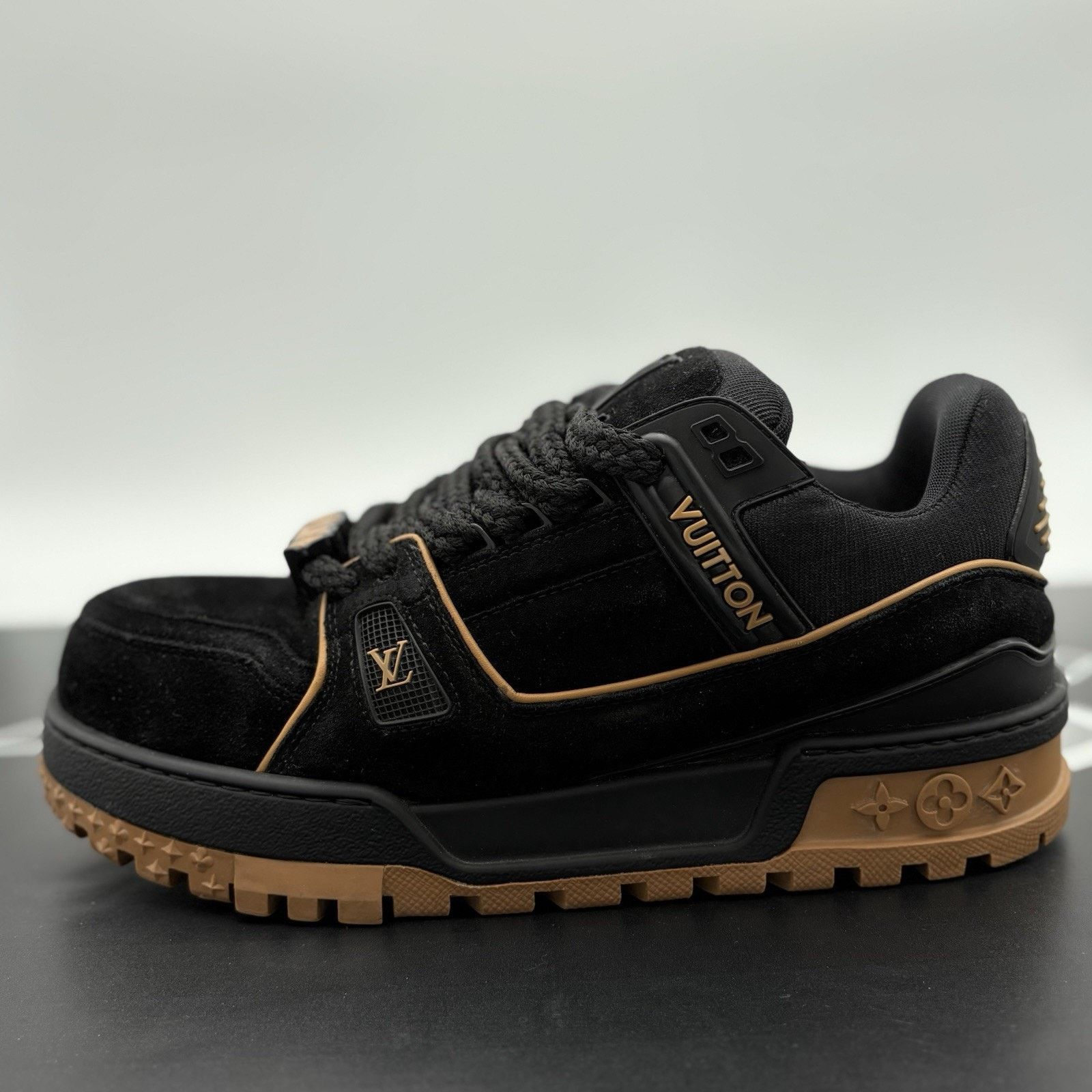 Louis Vuitton 9.5-10 Louis Vuitton Suede Maxi ' Black Brown ' | GOOD COND! Size US 9.5 / EU 42-43 - 8 Thumbnail