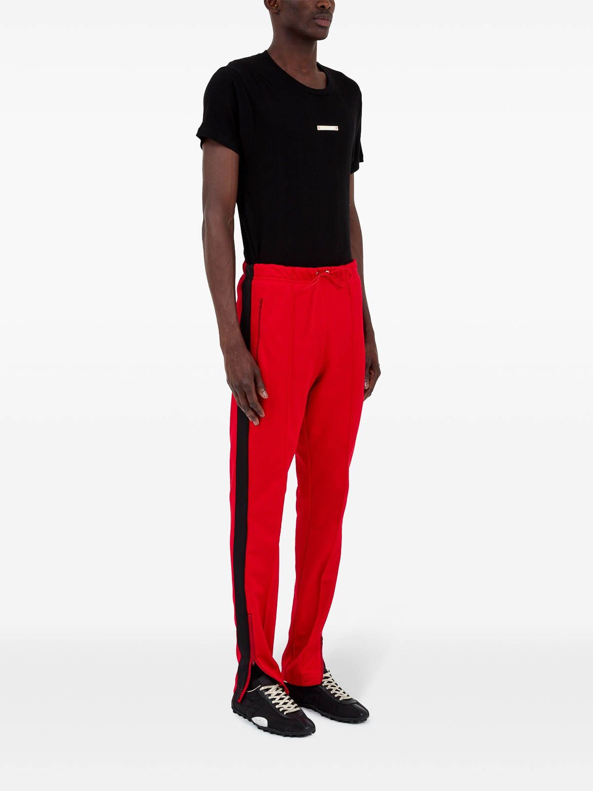 Maison Margiela o1w1db10126 Side-Stripe Track Pant in Red Size US 34 / EU 50 - 3 Thumbnail