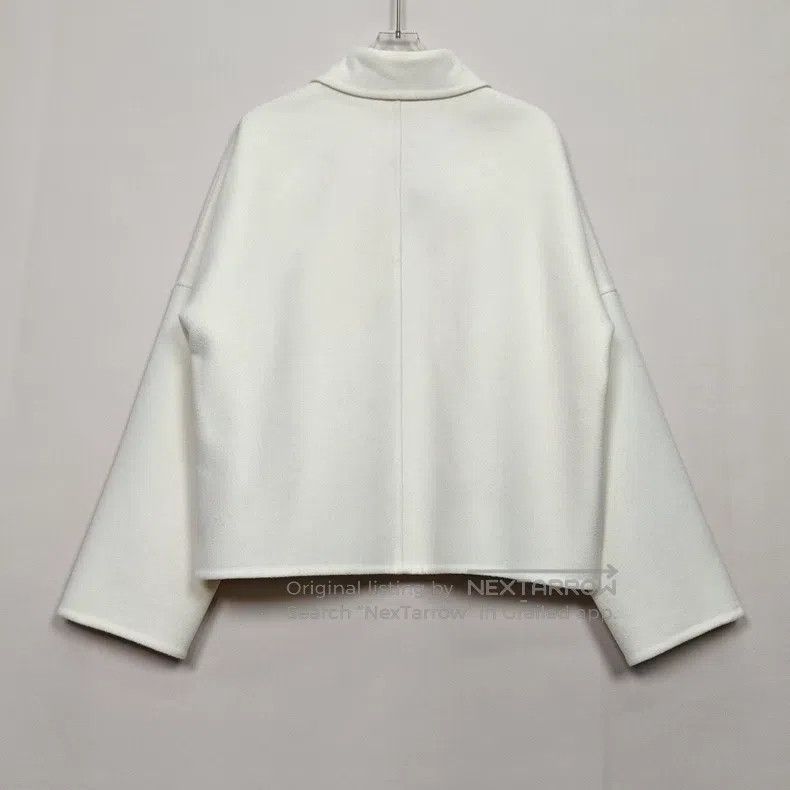 Hermes Hermes Cream White Leather Buckle Double-Sided Cashmere Co Size XS / US 0-2 / IT 36-38 - 2 Thumbnail