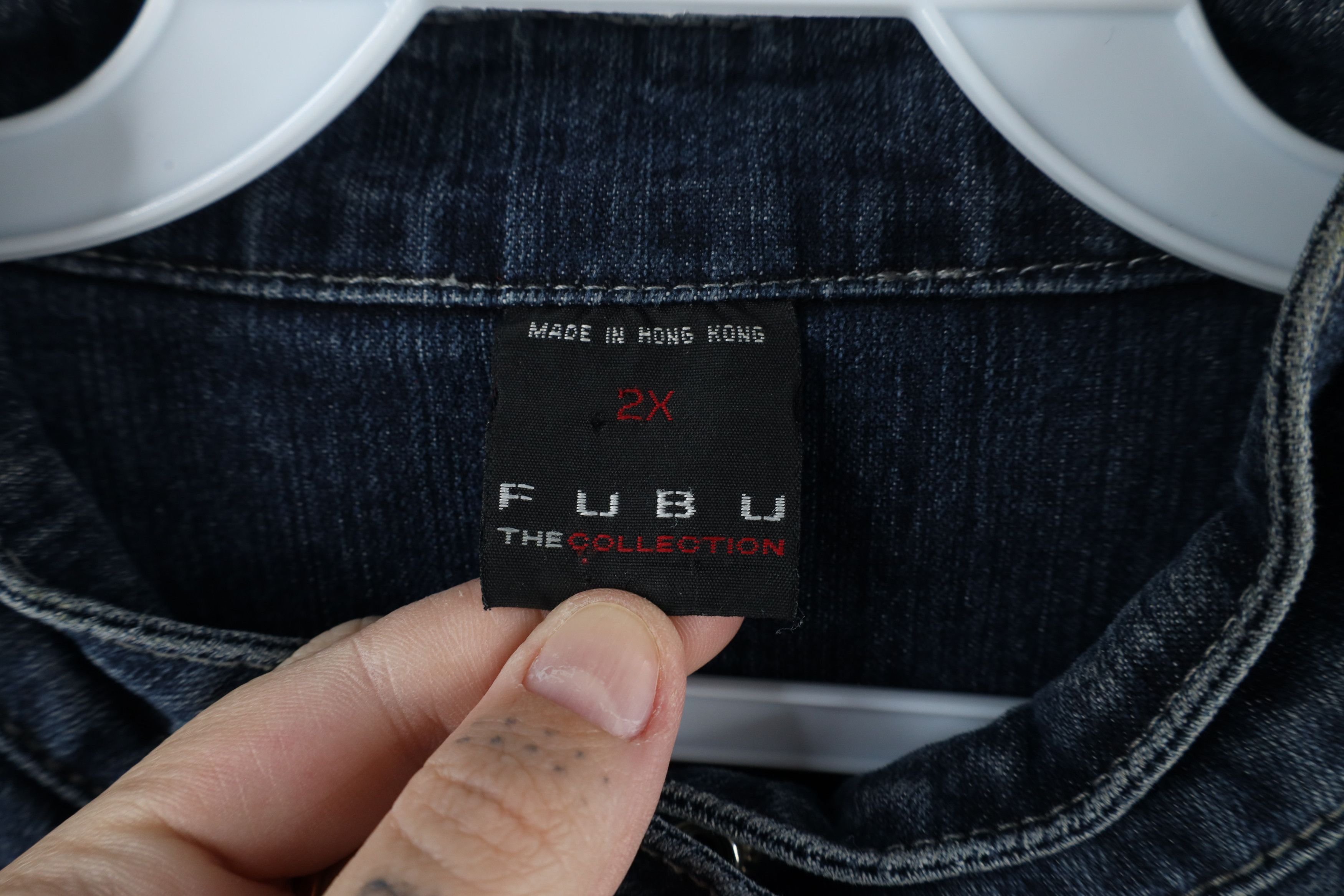 Fubu × Vintage Vintage FUBU Jeweled Studded Stretch Denim Trucker Jacket Size XXL / US 16-18 / IT 52-54 - 10 Thumbnail
