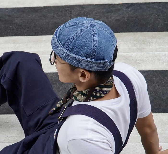 Japanese Brand Vintage Denim Brimless Melon Hat Size ONE SIZE - 2 Thumbnail