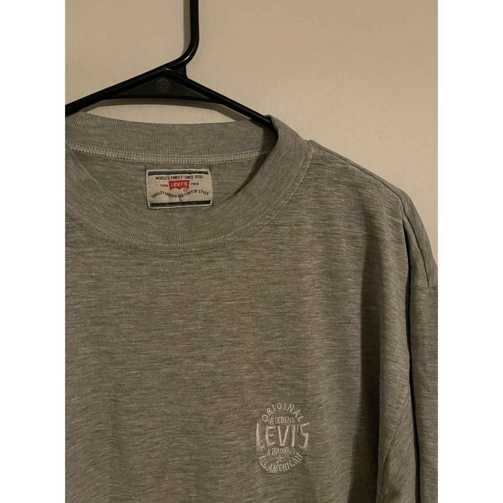 Levi's VINTAGE Levi's Shirt Adult Large Heather Gray S/S Size US L / EU 52-54 / 3 - 2 Thumbnail