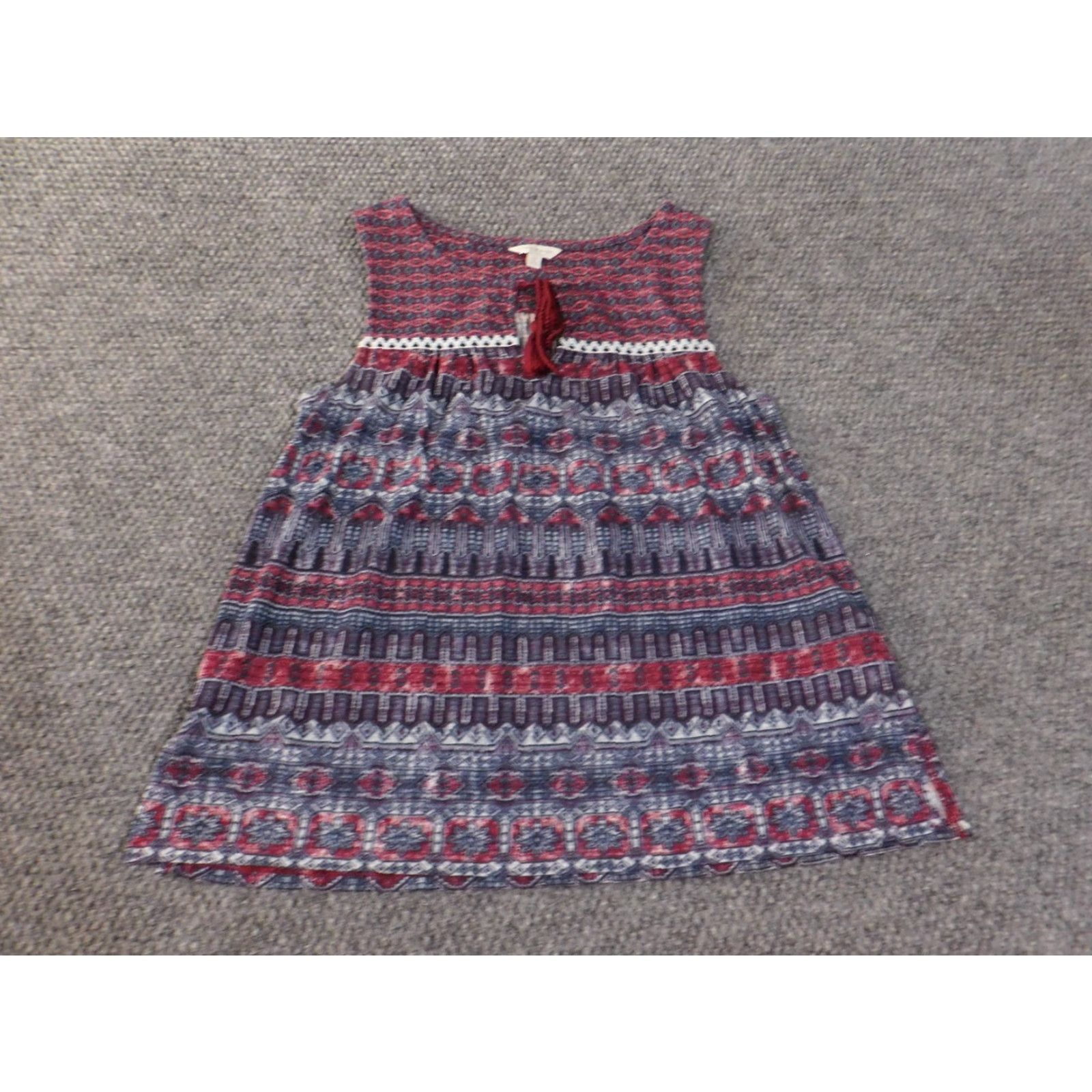 Lucky Brand Lucky Brand Blouse Shirt Women Sleeveless Striped Cotton Modal Crew Neck Small Red Blue Pattern Regular Size S/Shirt Women Size S / US 4 / IT 40 - 2 Thumbnail