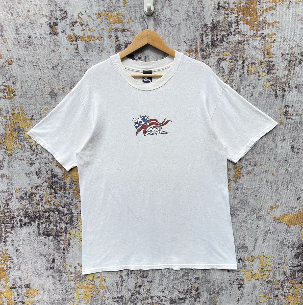 No Fear × Vintage Vintage 90s NO FEAR America Flag Shirt NO FEAR Skateboard Size US L / EU 52-54 / 3 - 1 Thumbnail