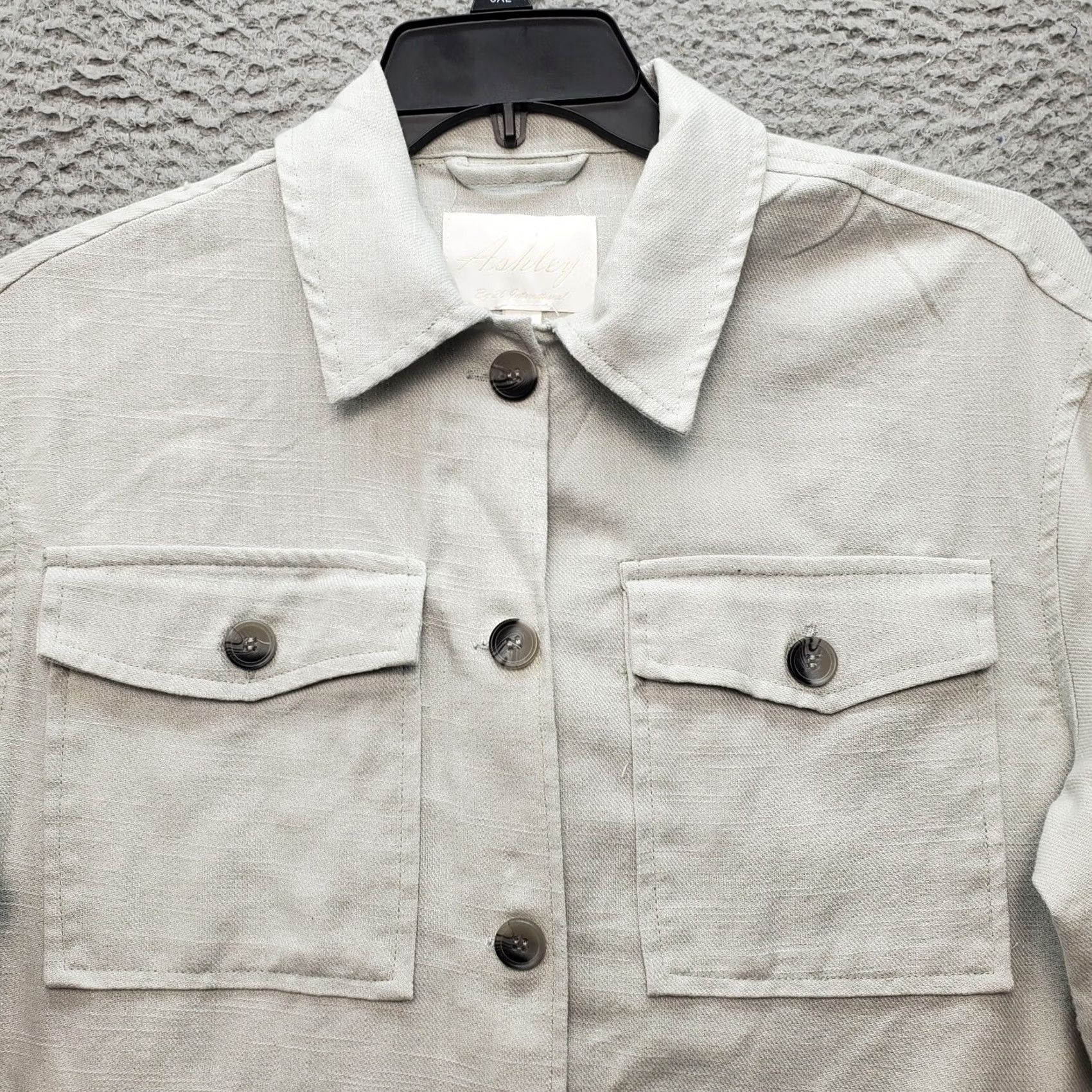 Vintage Ashley Shirt Mens S Gray Long Sleeve Button-Up Collar Pocket Hat? Size US S / EU 44-46 / 1 - 4 Thumbnail