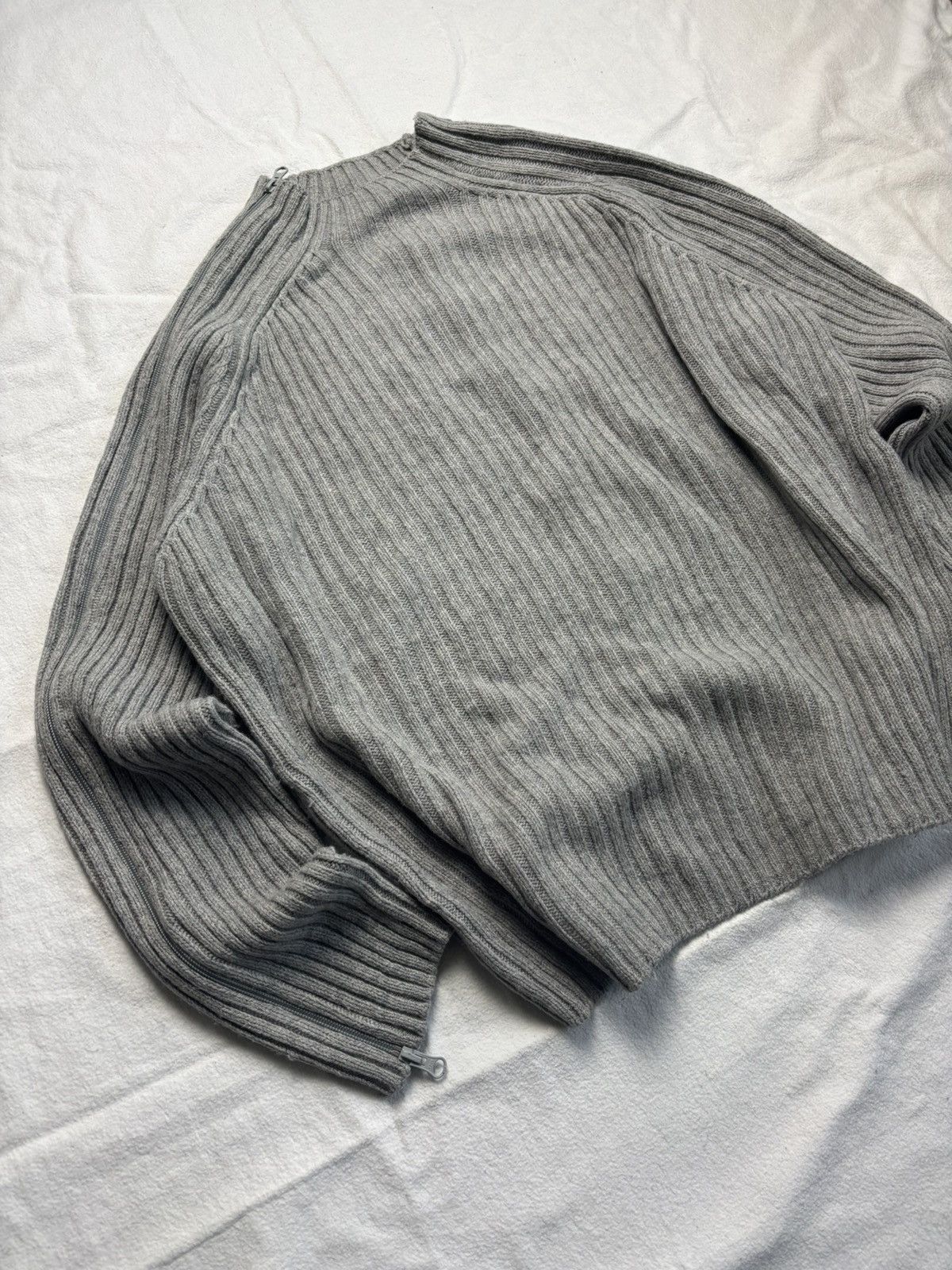 Japanese Brand × Vintage Avant garde full zip knitted sweater diesel lgb style Size US XL / EU 56 / 4 - 4 Thumbnail