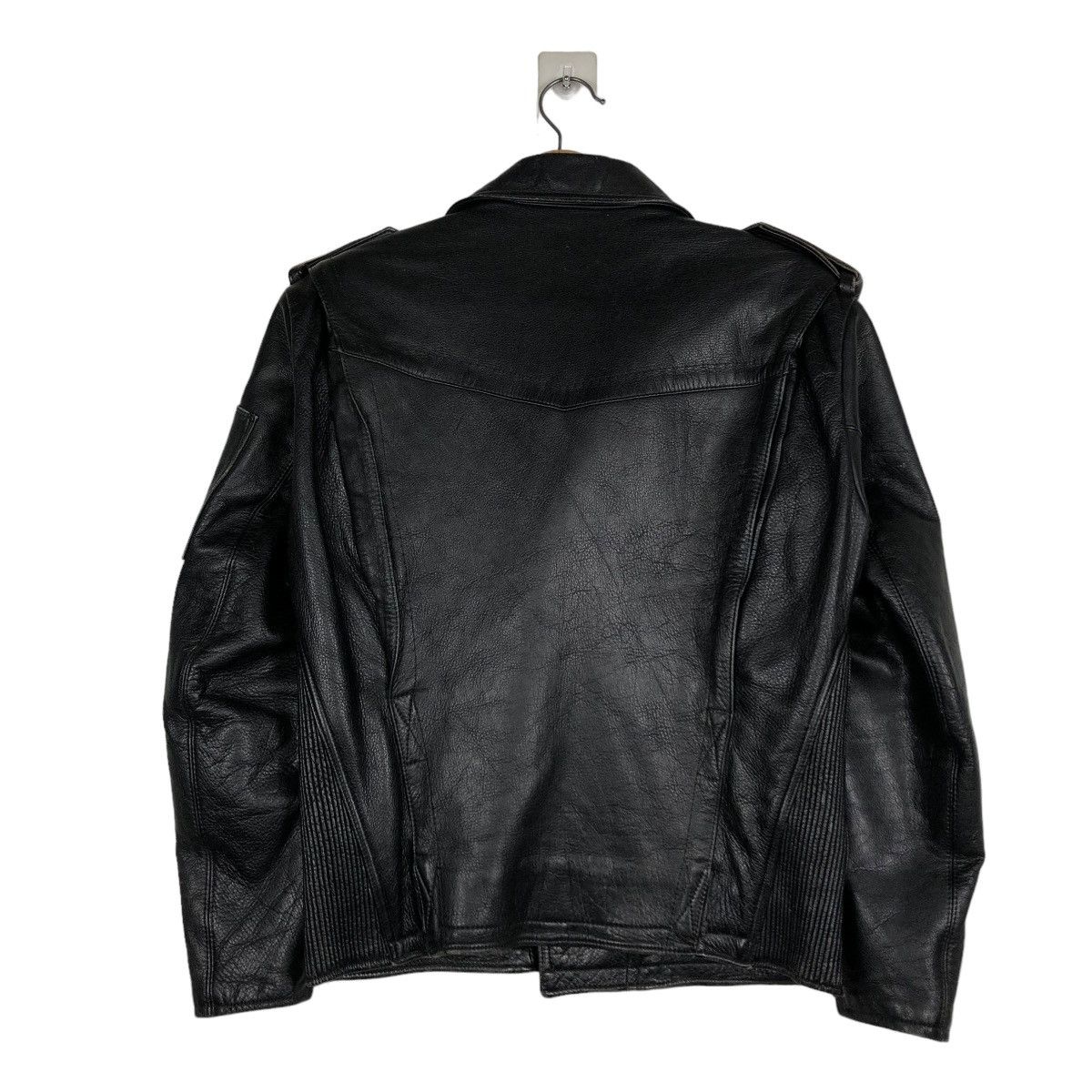 Japanese Brand 🔥VINTAGE LEATHER JACKET BIKER DOUBLE COLLAR ISSEY MIYAKE Size US M / EU 48-50 / 2 - 11 Thumbnail