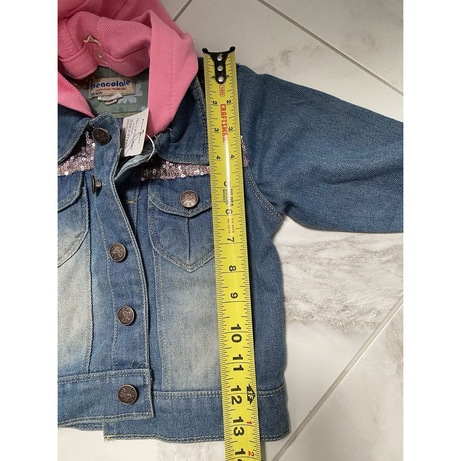 & Other Stories Peacolate denim jacket w/pink hood sz 2/3 yrs girls NWT Size XS / US 0-2 / IT 36-38 - 6 Thumbnail