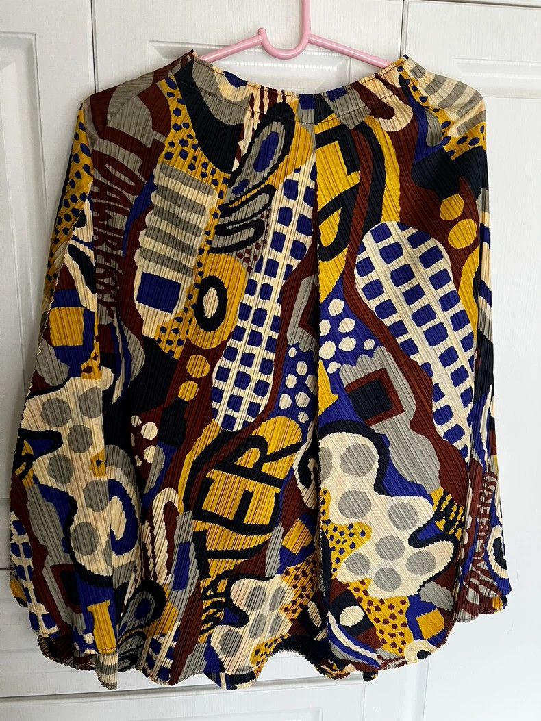 Issey Miyake Issey Miyake size:3 Yellow-brown retro African printed ple Size XS / US 0-2 / IT 36-38 - 1 Thumbnail