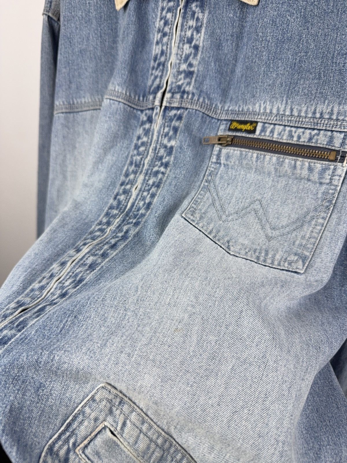 Wrangler Vintage Retro 90s Wrangler Western Cowboy Denim Work Jacket Size US XXL / EU 58 / 5 - 8 Thumbnail