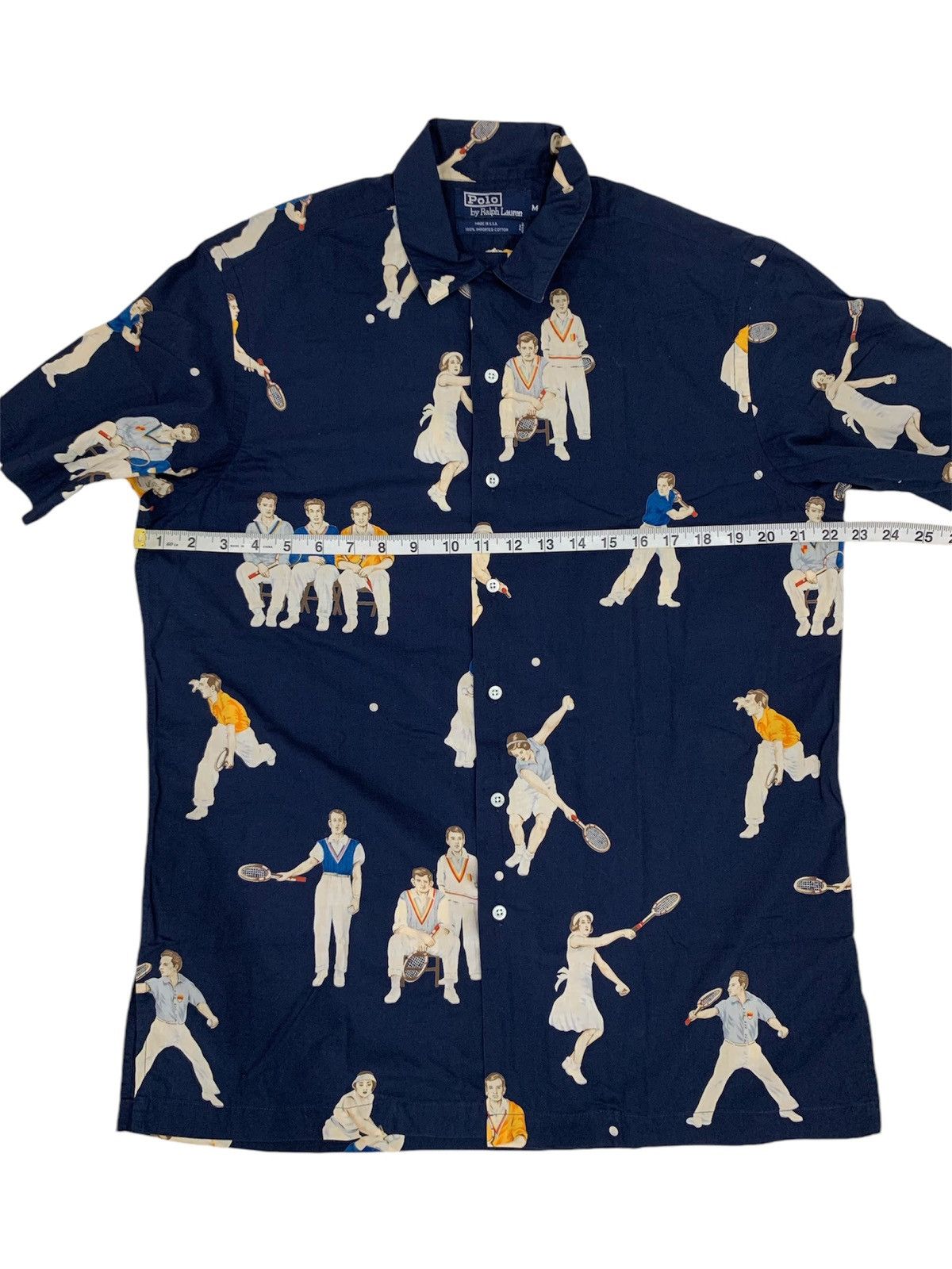 Polo Ralph Lauren Vintage Rare 90s Polo Tennis Overprint Button Ups Shirt Size US M / EU 48-50 / 2 - 17 Thumbnail