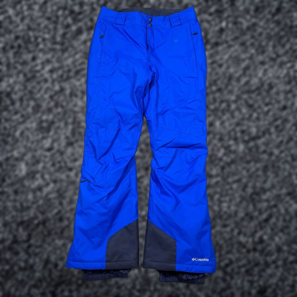 Columbia Men’s Medium Insulated Ski Snowboard Pants Navy Blue Omni-Heat Snow Pants Waterproof Thermal Pockets Adjustable Waist Winter Sports Mens