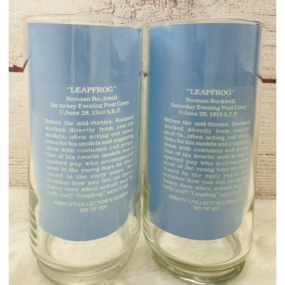 Other Norman Rockwell Saturday Evening Post "LEAPFROG" Glass Tumbl Size ONE SIZE - 4 Thumbnail