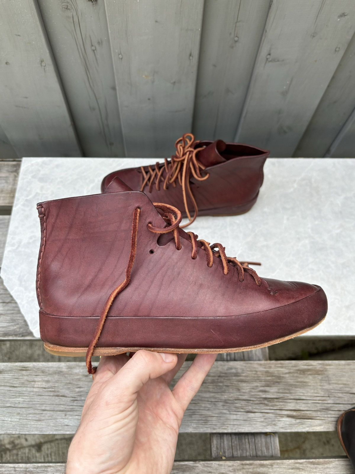 Designer × Feit Feit Classic High Leather Shoes Size 37 - 7 Goodyear Oxblood Size US 7 / IT 37 - 7 Thumbnail