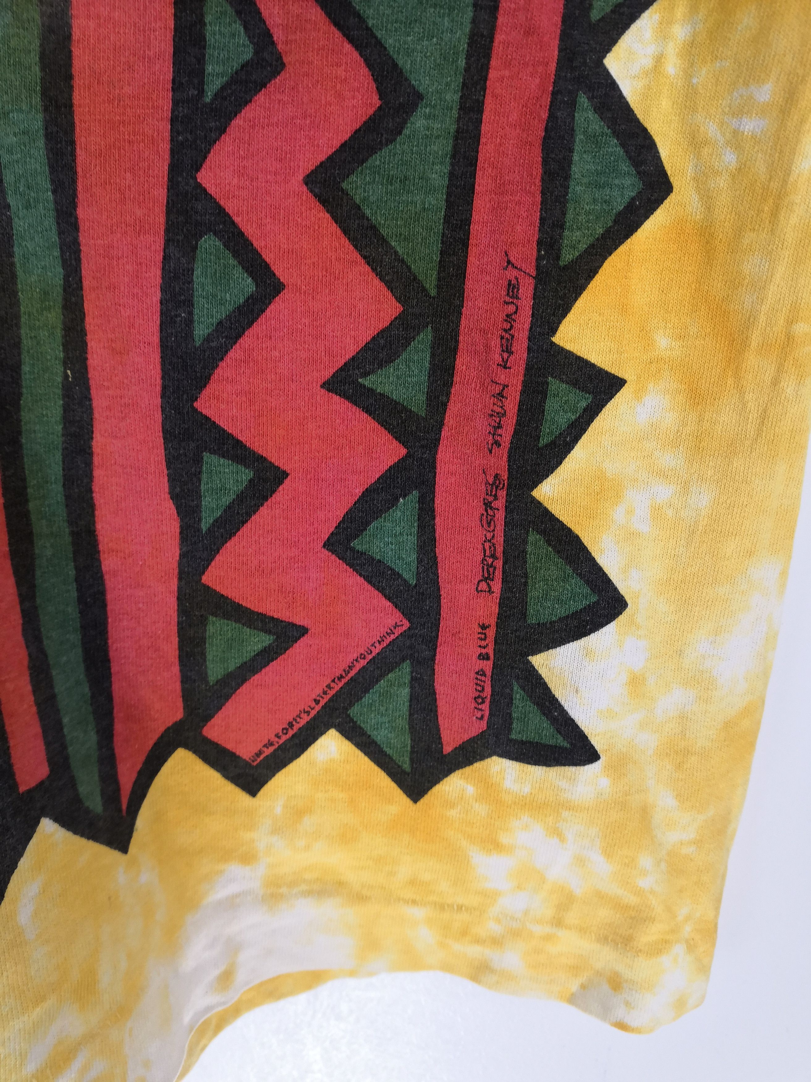Band Tees Vintage 1994 Bob Marley T-Shirt Rasta Liquid Blue Distressed Size US XL / EU 56 / 4 - 9 Thumbnail