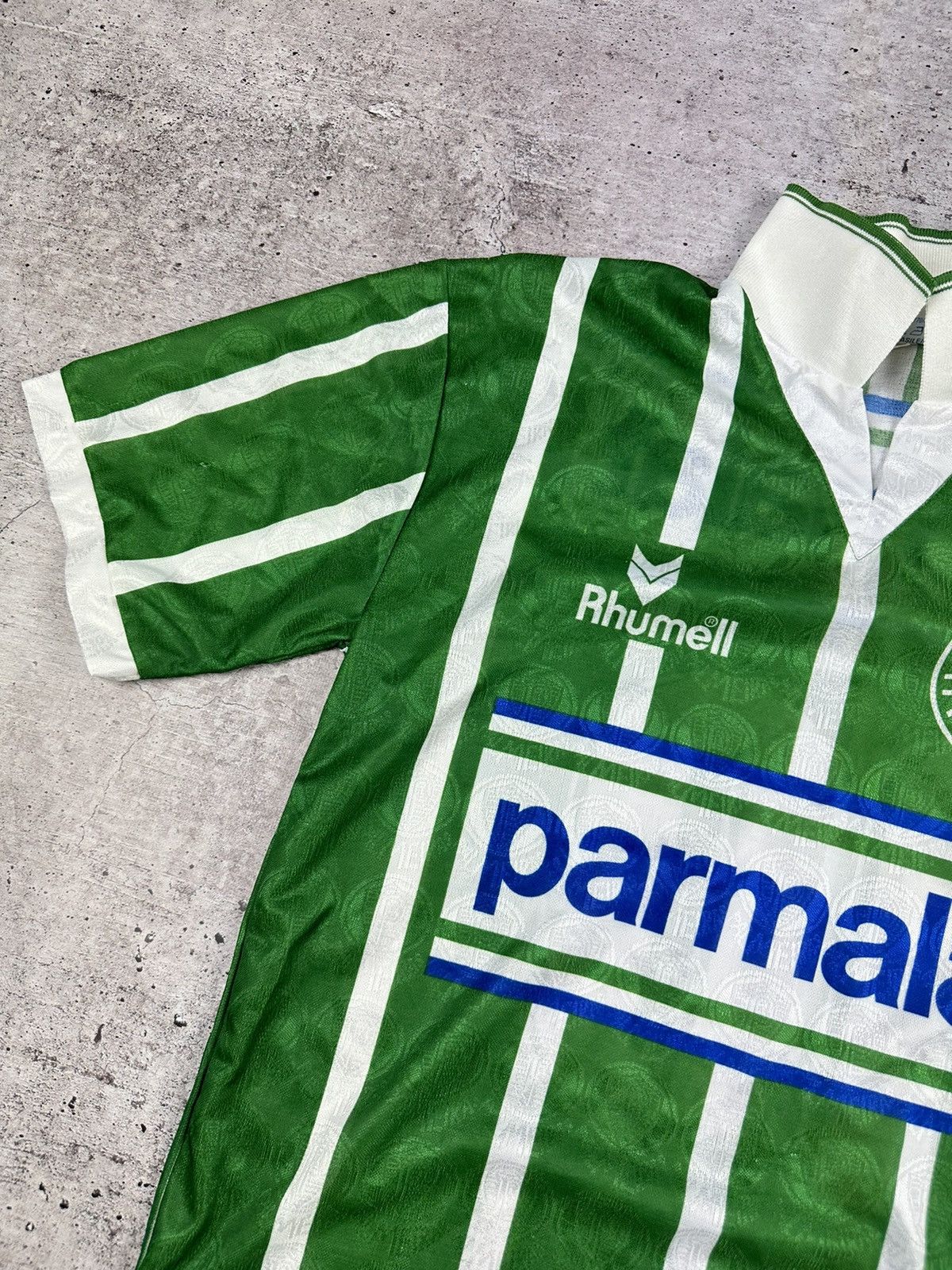 Vintage 1993/94 Rhumell Palmeiras #10 Match Worn Home Jersey Size US L / EU 52-54 / 3 - 3 Thumbnail