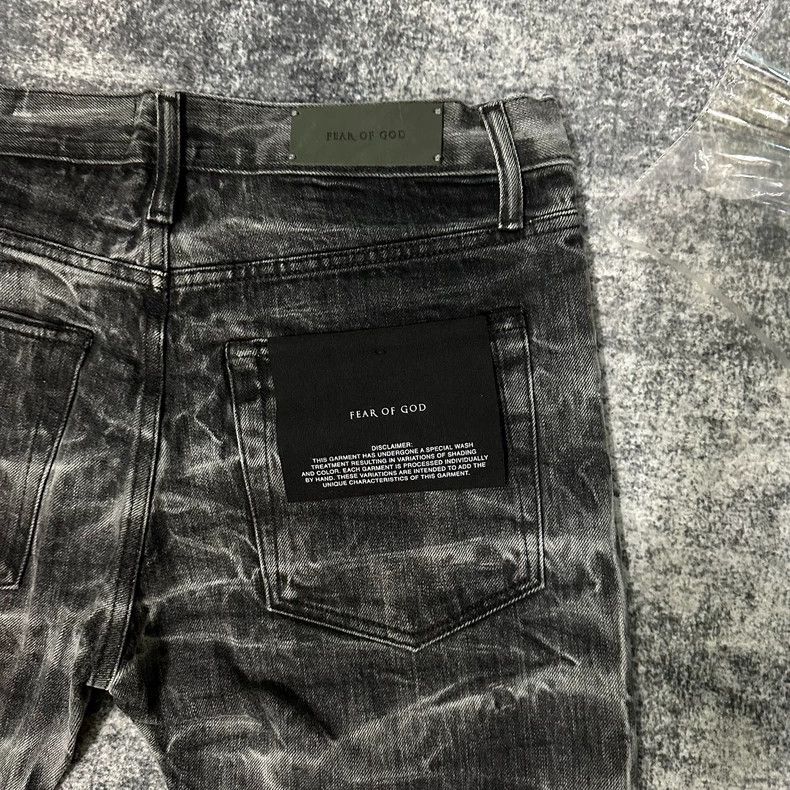Fear of God Fear of God Black water corrugated jeans Size US 33 - 7 Thumbnail