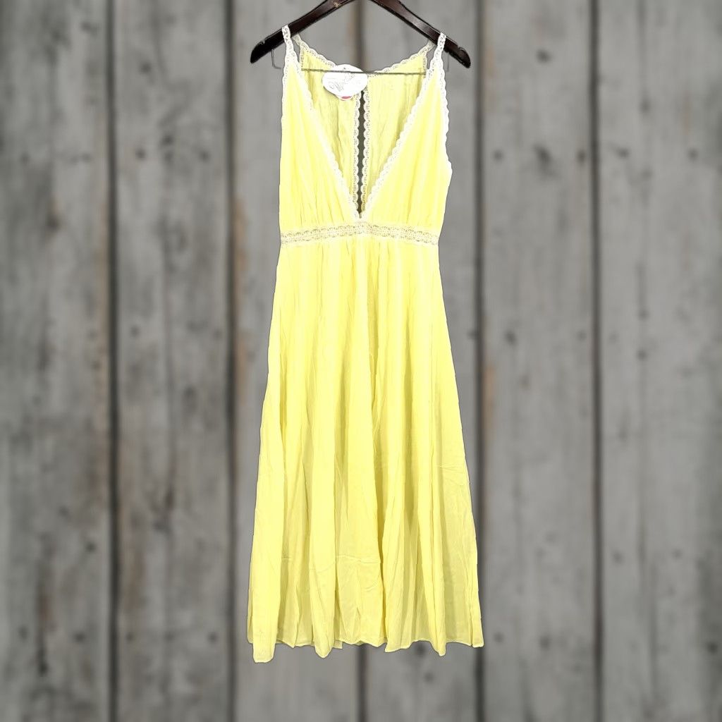 Vintage VINTAGE Miss Elaine Nightgown Women Large Nylon Yellow 1960s Glamour Sleepwear US Size L Women's Size ONE SIZE - 1 Thumbnail
