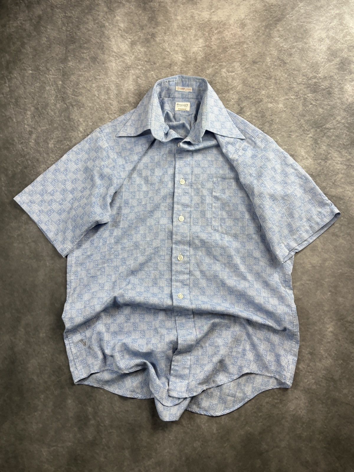 Vintage 1970s Enro Shortsleeve Shirt True Vintage Perma Press Summer Size US S / EU 44-46 / 1 - 1 Thumbnail