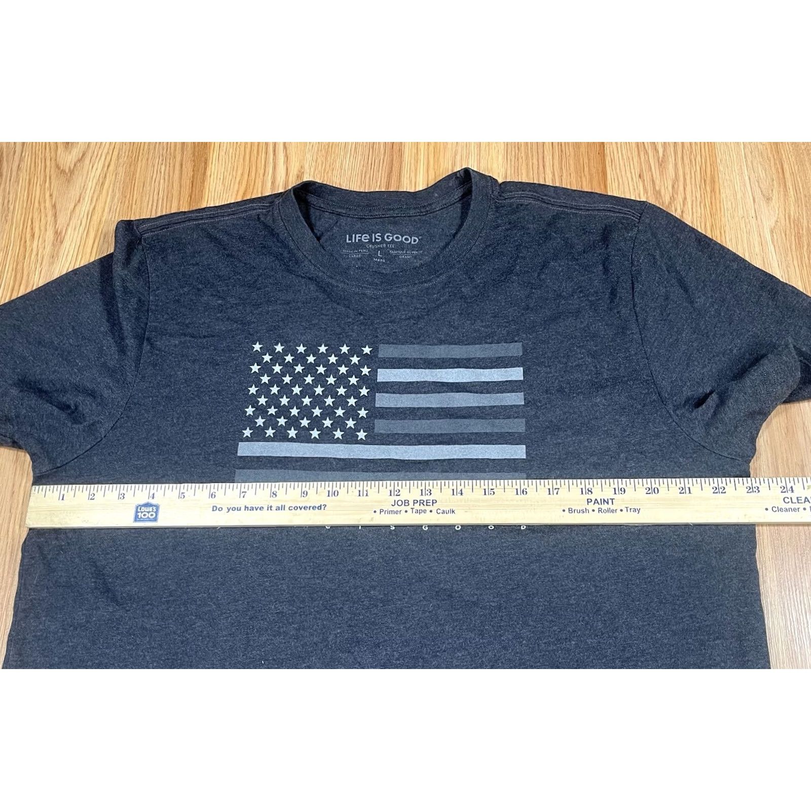 Life is Good Life Is Good T-Shirt Mens L Large Gray Crewneck Short Sleeve American Flag Size US L / EU 52-54 / 3 - 6 Thumbnail