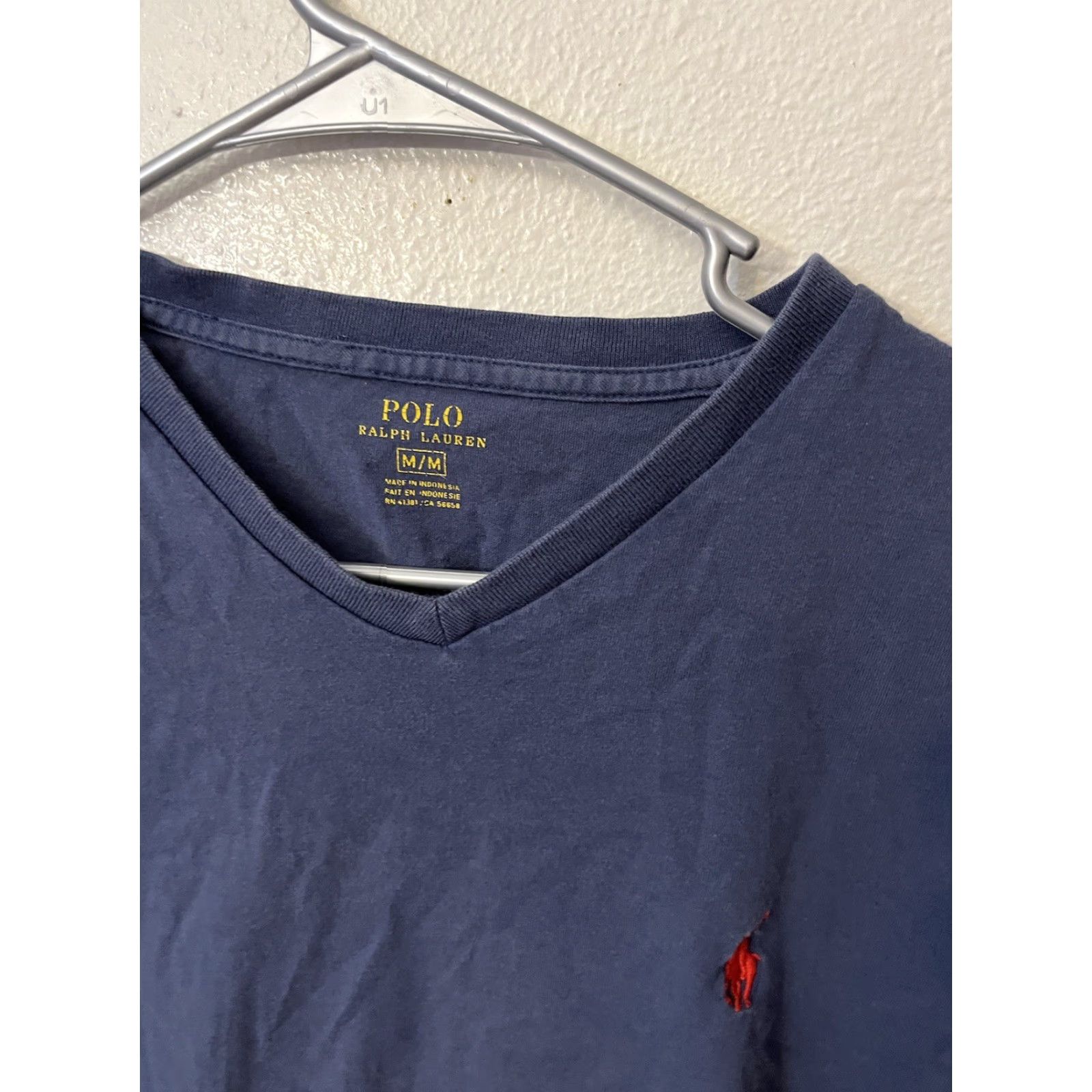 Polo Ralph Lauren VINTAGE Polo Ralph Lauren T-Shirt Polo Shirt V-Neck Short Sleeve Mens Medium Blue Logo Cotton 90s Theme Size US M / EU 48-50 / 2 - 2 Thumbnail
