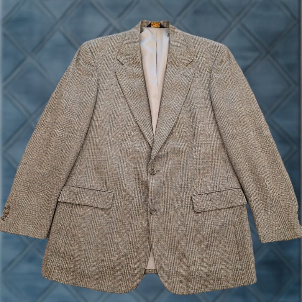 Brooks Brothers Brooks Brothers Blazer Mens 42 Long Green Plaid Single-Breasted Two-Button Notch Lapel Vintage No Size 42R - 1 Thumbnail