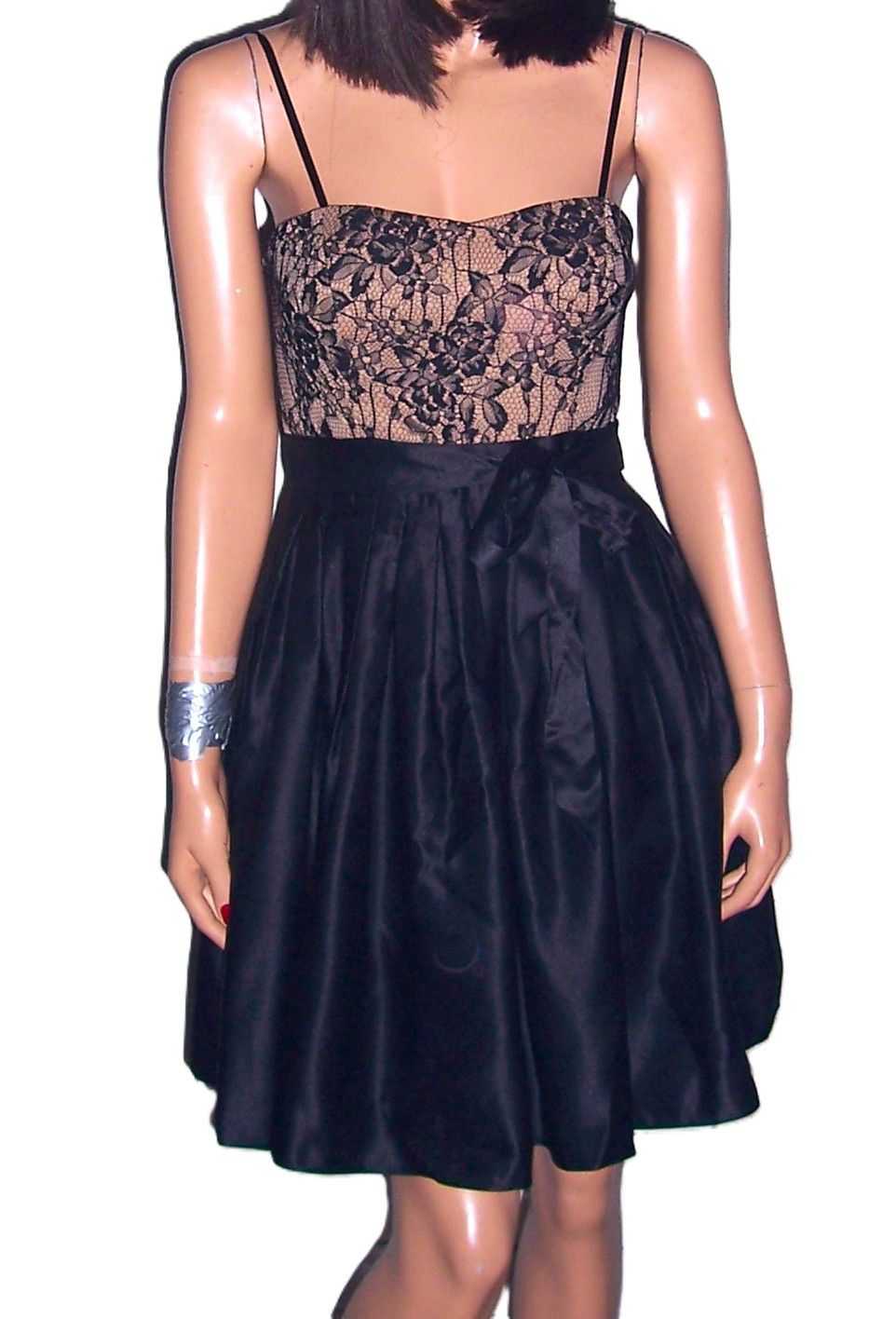Other Aidan Mattox Black Beige Floral Lace Dress 4 Size S / US 4 / IT 40 - 1 Thumbnail