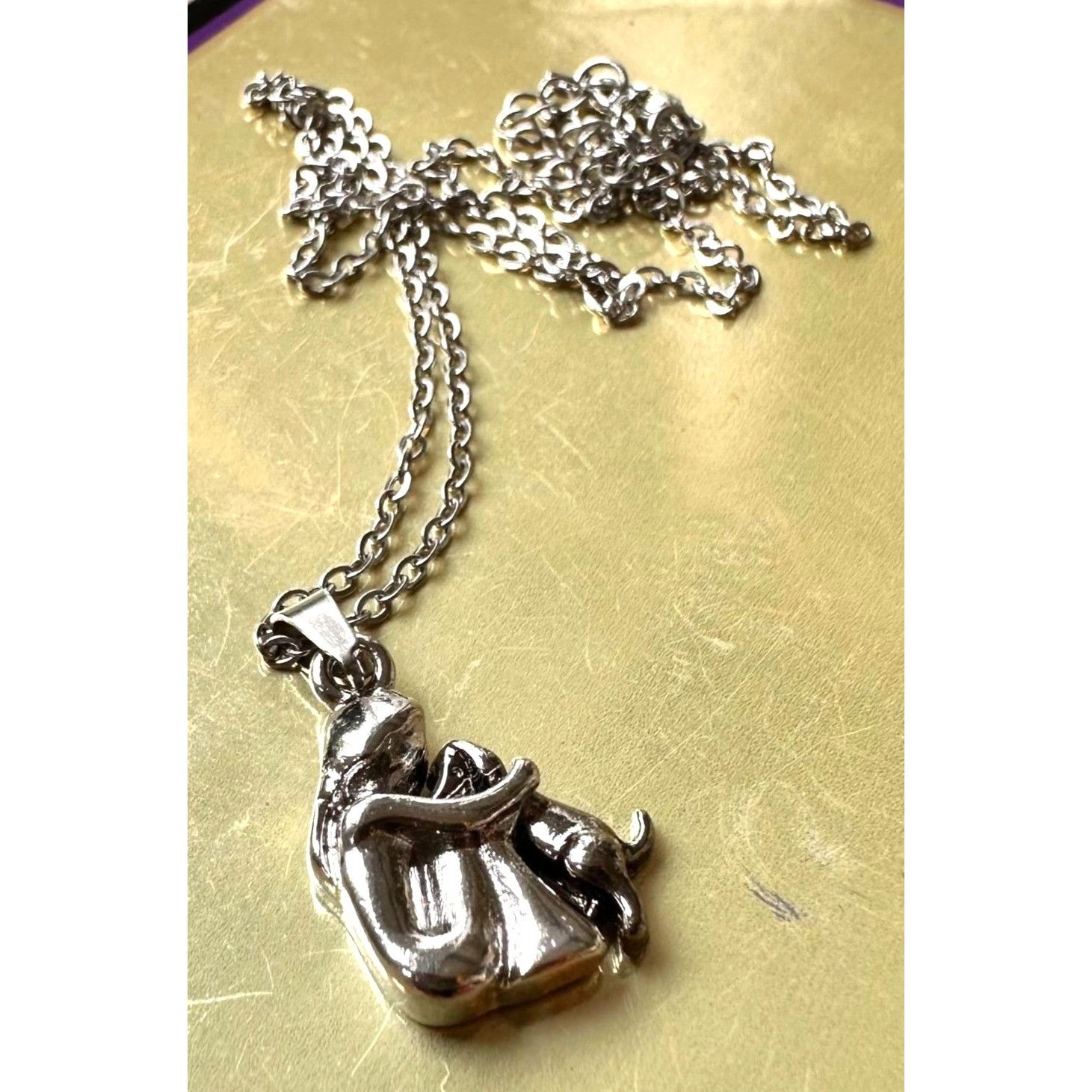 Handmade Girl Hugging Dog Necklace New Pendant Pet Lover Gift Animal Size ONE SIZE - 10 Thumbnail