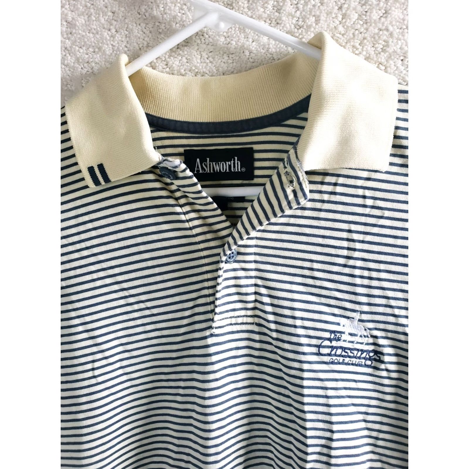 Vintage Ashworth Polo Shirt Blue Striped EZ-Tech M Adult Medium Regular Shirt Mens Polo Size US M / EU 48-50 / 2 - 4 Thumbnail