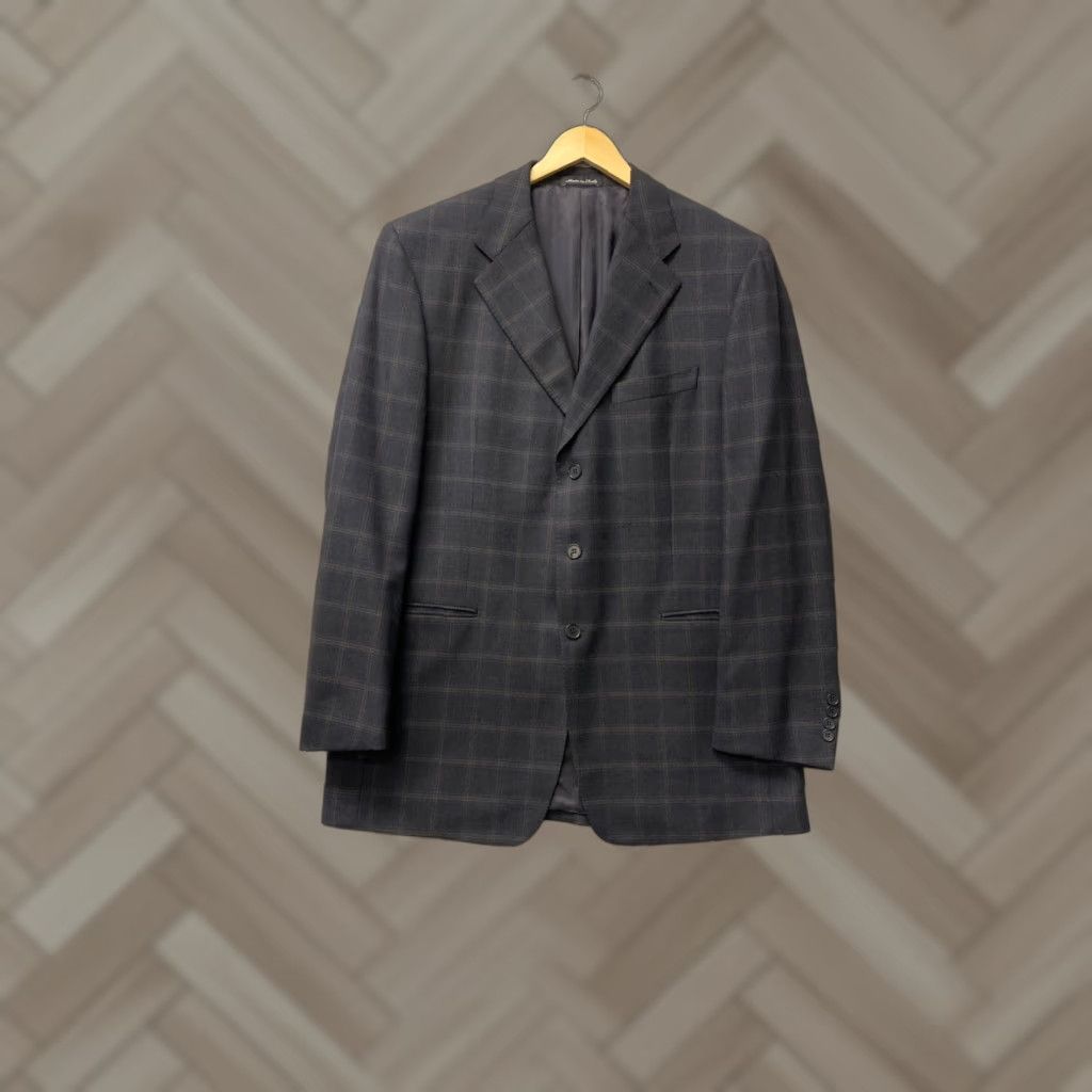Faconnable Façonnable Windowpane Plaid Sport Coat Blazer 46R Wool Dark Gray /97-81 FACONNABLE Windowpane Plaid Sport Coat Blazer 46R Wool Gray Dark 97-81 Size 46R - 1 Thumbnail