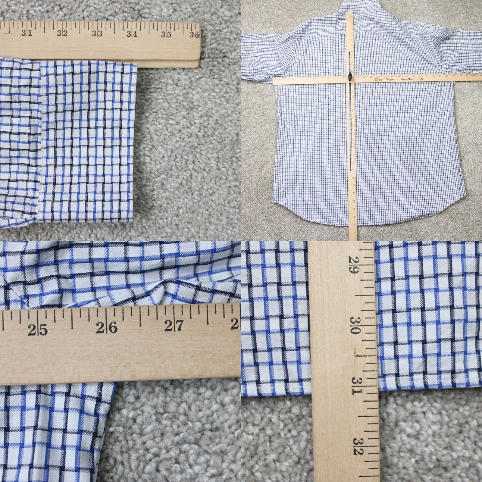 BUGATCHI Bugatchi Uomo Shirt Mens 3XL XXXL Blue Shaped Fit Button-Up Long Sleeve 100% Cotton Classic Plaid Chest 52 in Vintage: No Size US XXL / EU 58 / 5 - 8 Thumbnail