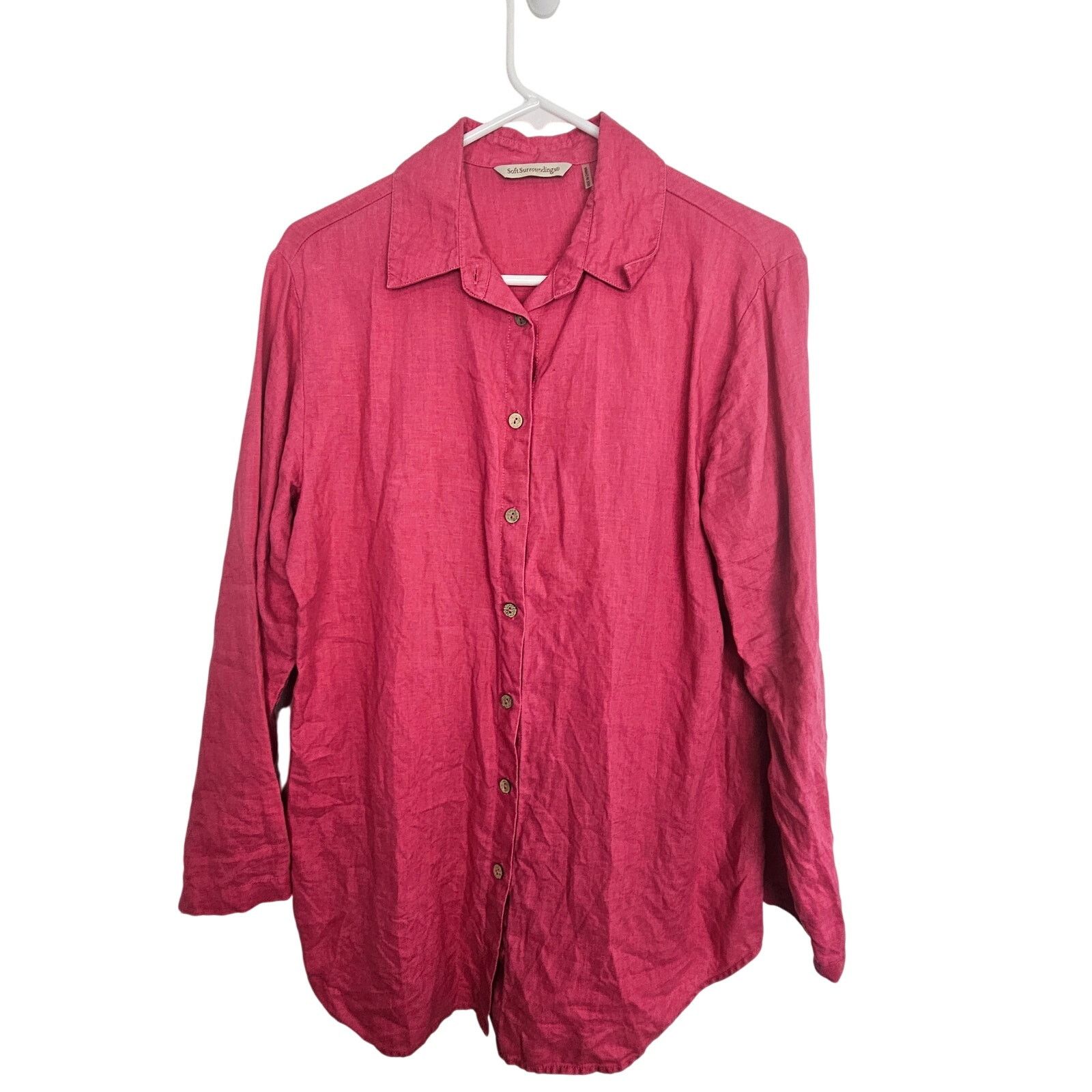 Soft Surroundings Soft Surroundings Womens Linen Shirt Size M Coastal Grandma Size M / US 6-8 / IT 42-44 - 1 Thumbnail