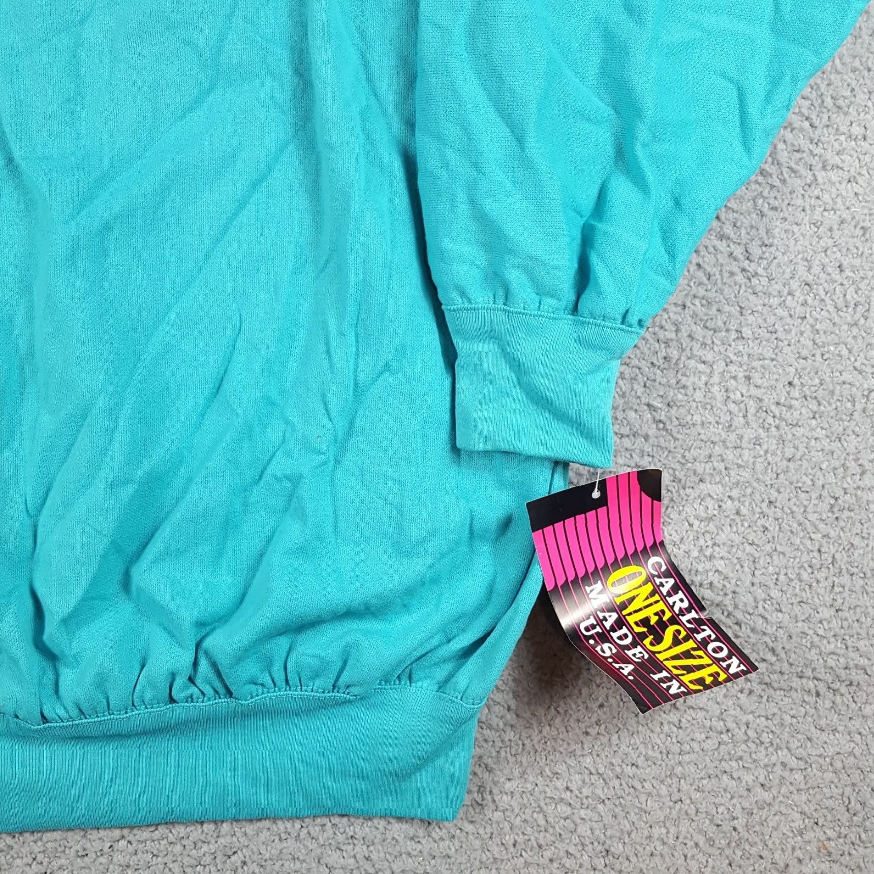 Vintage VINTAGE Carlton Sweatshirt Teal Oversized Crewneck Sweatshirt Women L Blue 80s 90s College Sports Pullover Jumpers Size L / US 10 / IT 46 - 3 Thumbnail