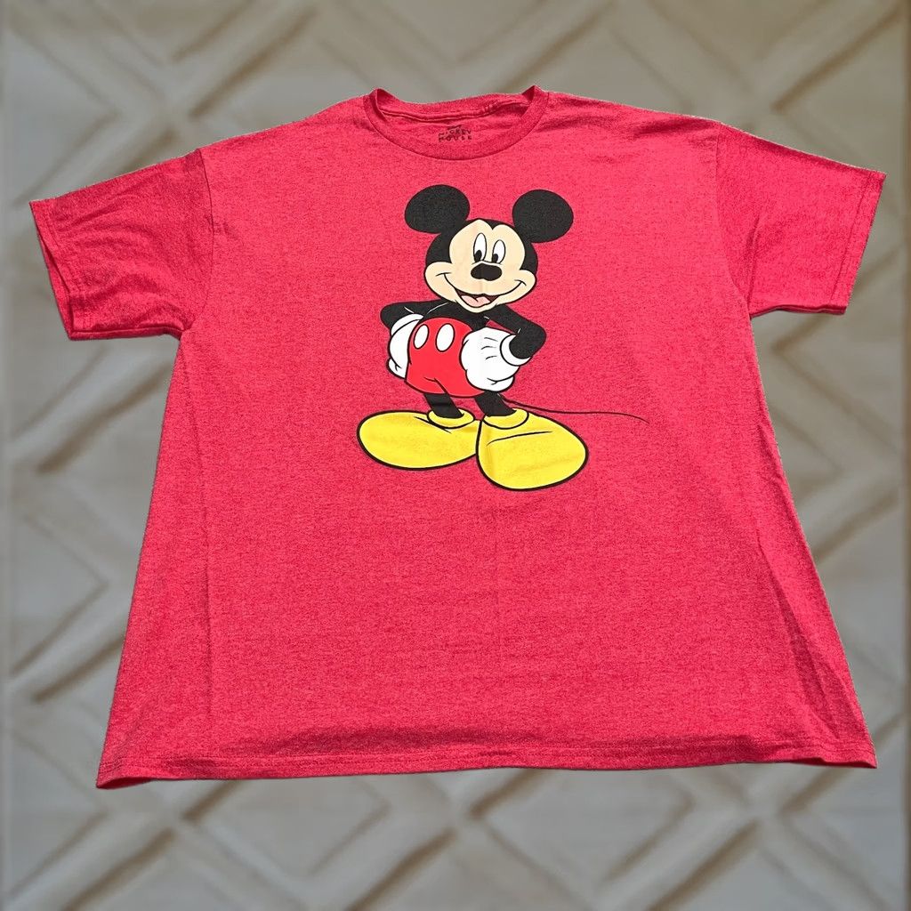 Disney Disney Mickey Mouse Graphic T-Shirt Mens XL Red Crew Neck Short Sleeve Tee Top Size US XL / EU 56 / 4 - 1 Thumbnail