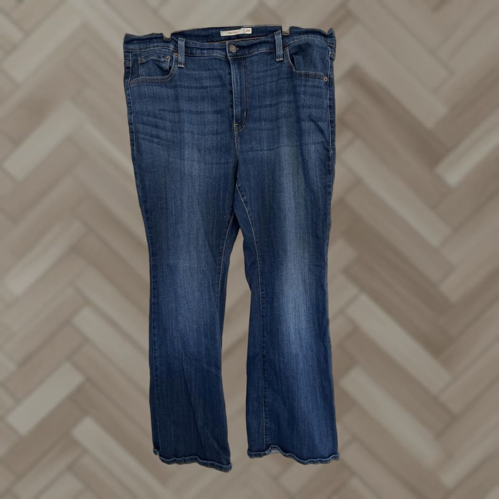Levi's Womens Levi’s 726 Flair Jeans Blue Denim 18W Jeans Regular Flared 5-Pocket Denim Blue Levi's 700 Series Womens Size 40" / US 18 - 1 Thumbnail