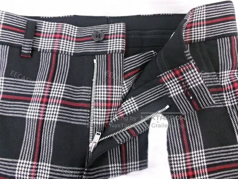 Comme des Garcons Comme Des Garcons size XS Black plaid wool straight-leg pa Size 23" - 5 Thumbnail